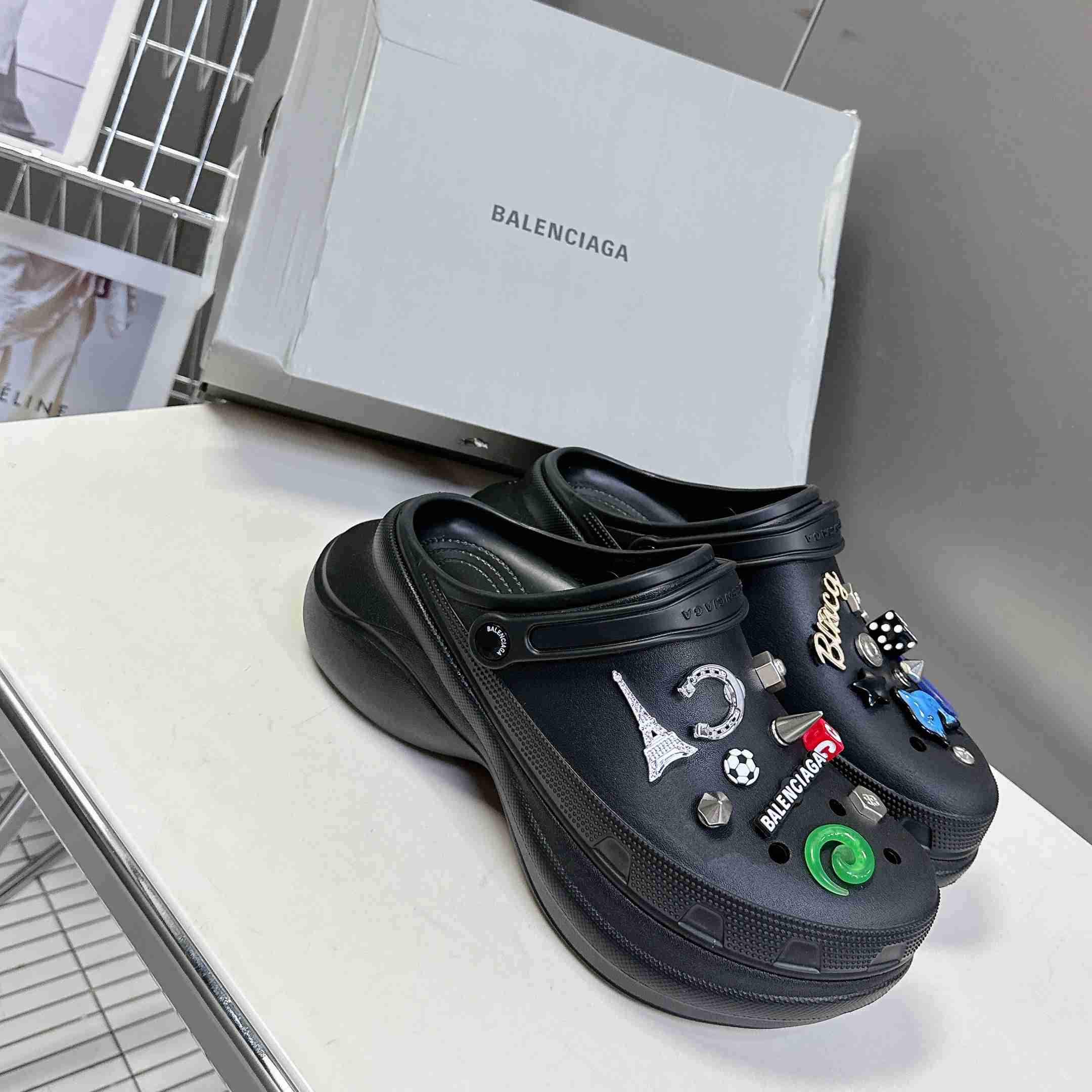 Balenciaga Crocs™ Mule In Black - DesignerGu
