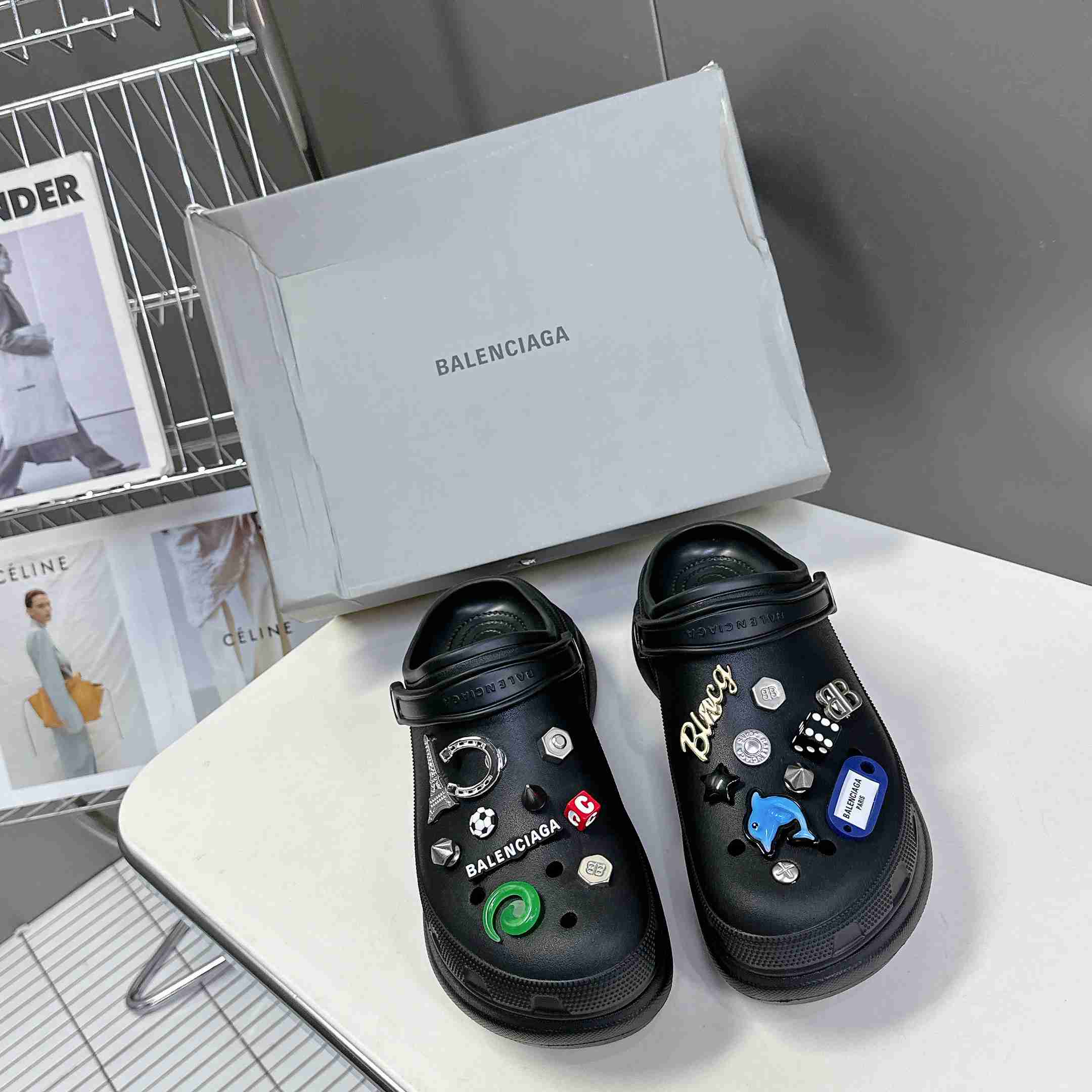 Balenciaga Crocs™ Mule In Black - DesignerGu