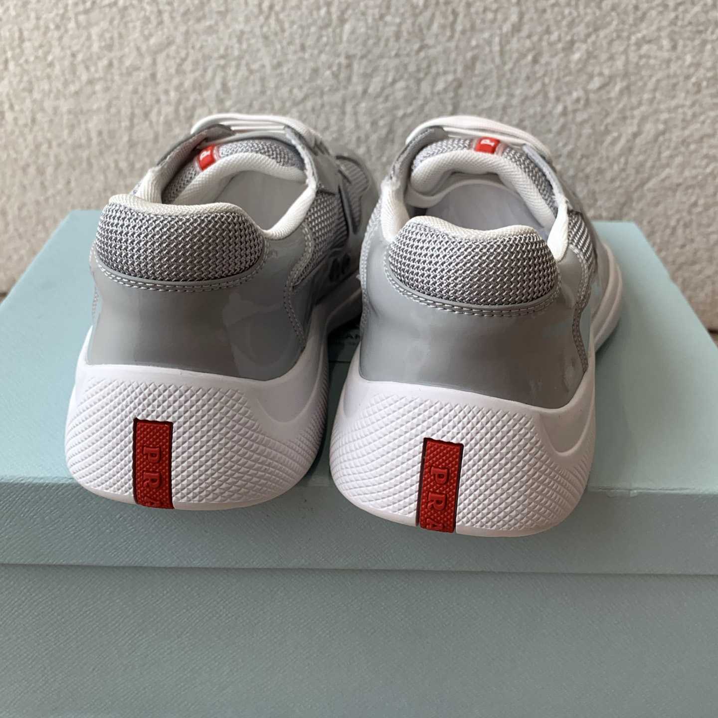 Patent Leather And Technical Fabric Prada America's Cup Sneakers - DesignerGu