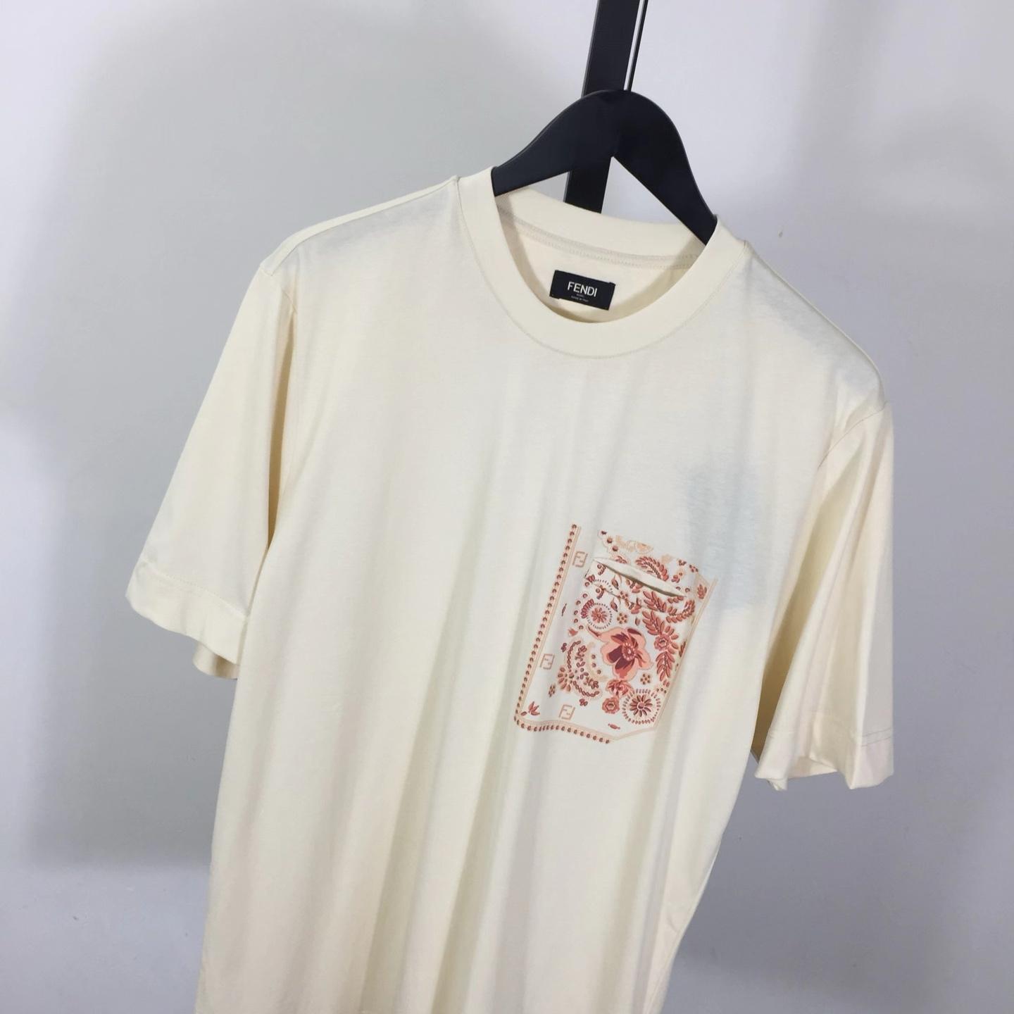 Fendi White Cotton T-shirt - DesignerGu