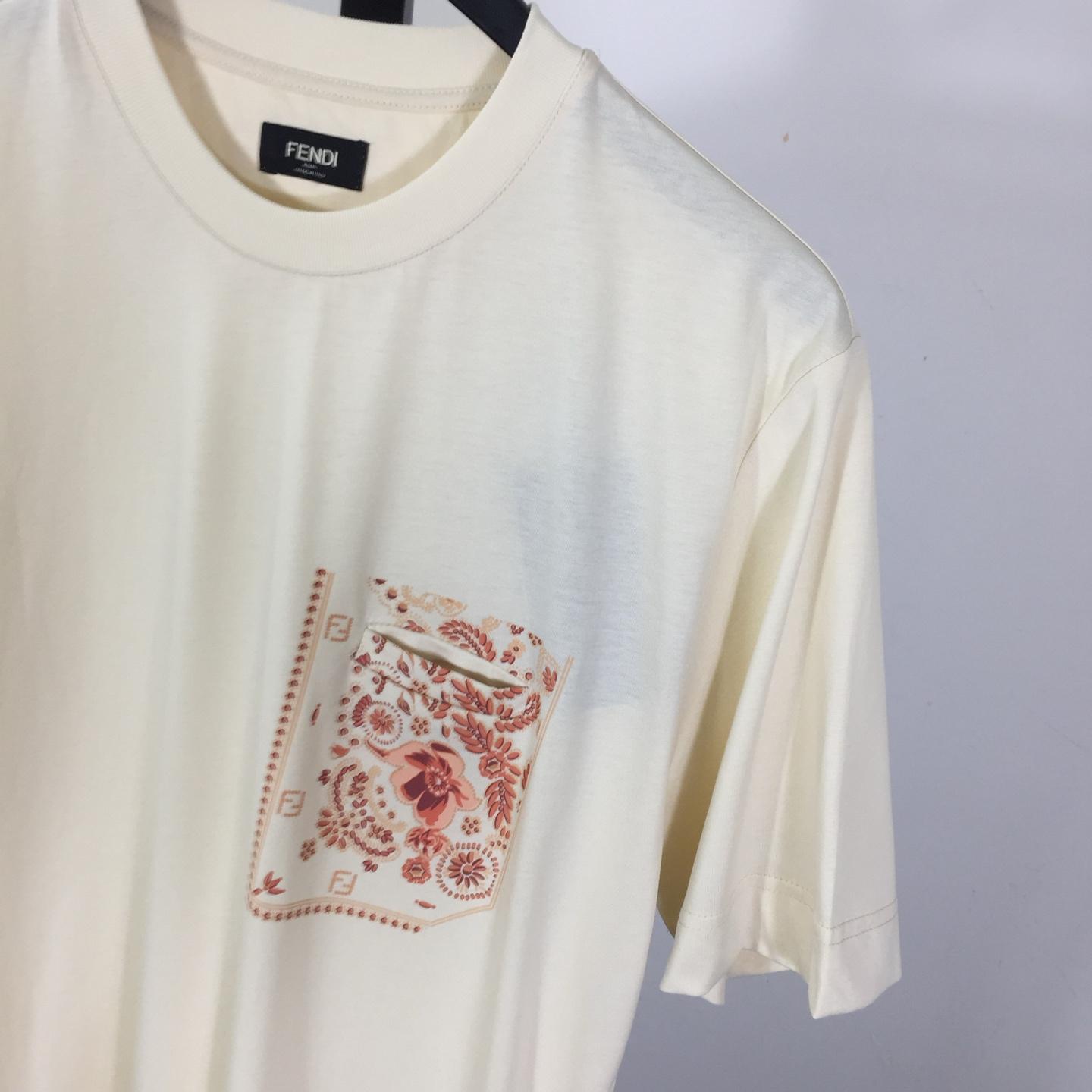 Fendi White Cotton T-shirt - DesignerGu