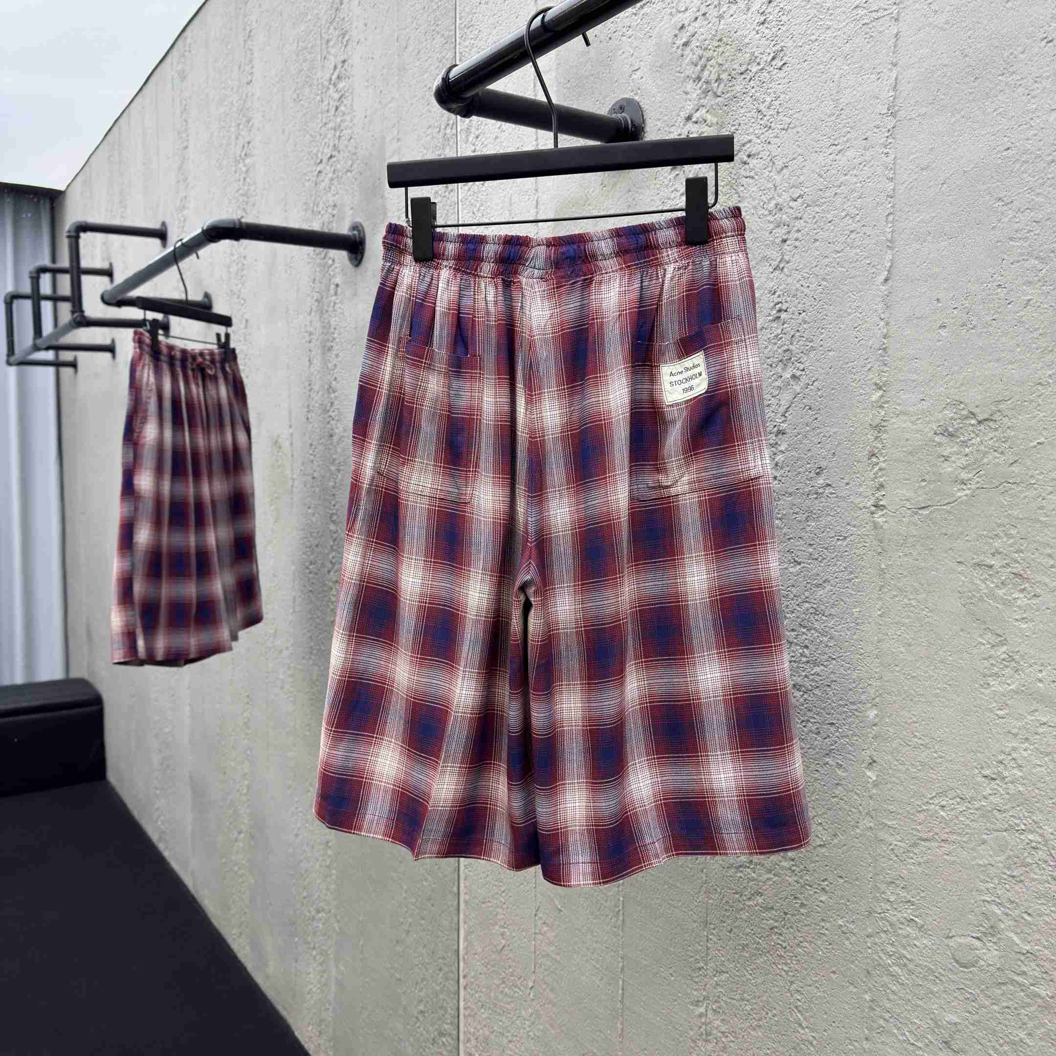 Acne Studios Check Shorts  - DesignerGu