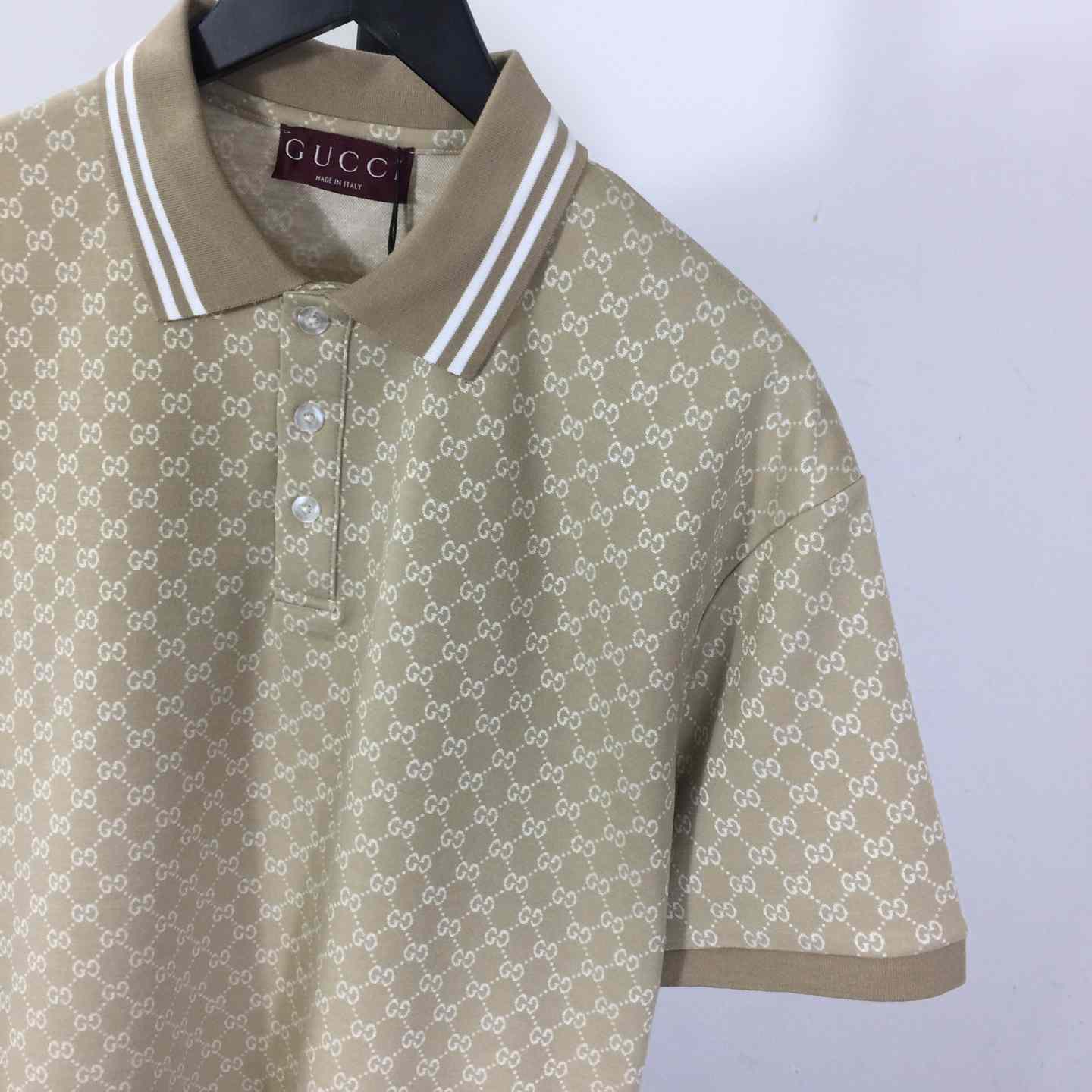 Gucci GG Cotton Jersey Jacquard Polo Shirt - DesignerGu
