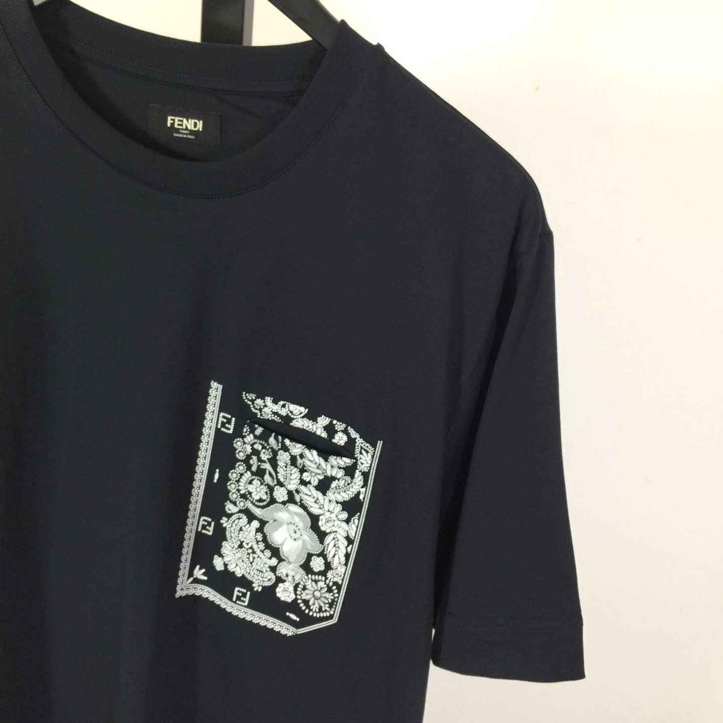 Fendi Blue Cotton T-shirt - DesignerGu