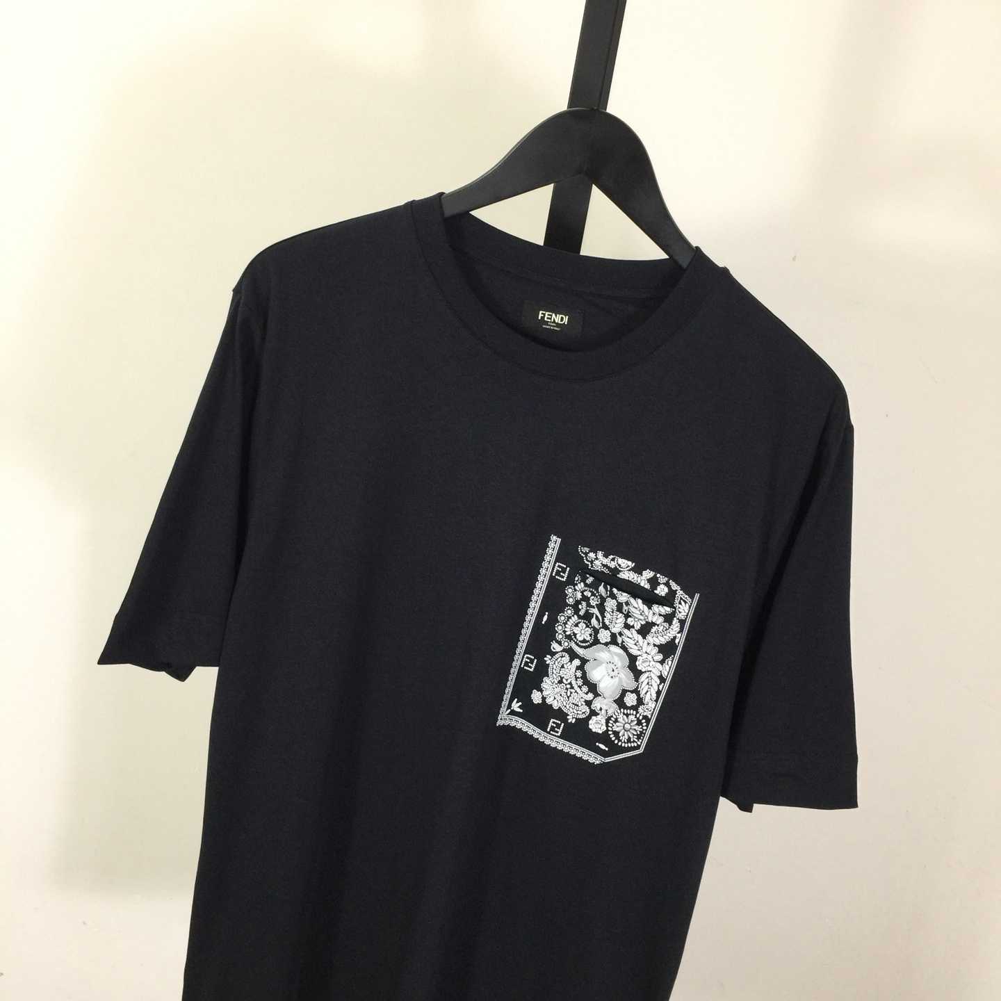 Fendi Blue Cotton T-shirt - DesignerGu