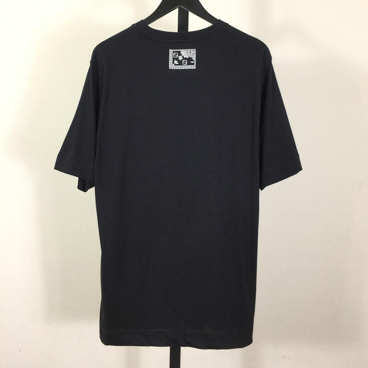 Fendi Blue Cotton T-shirt - DesignerGu