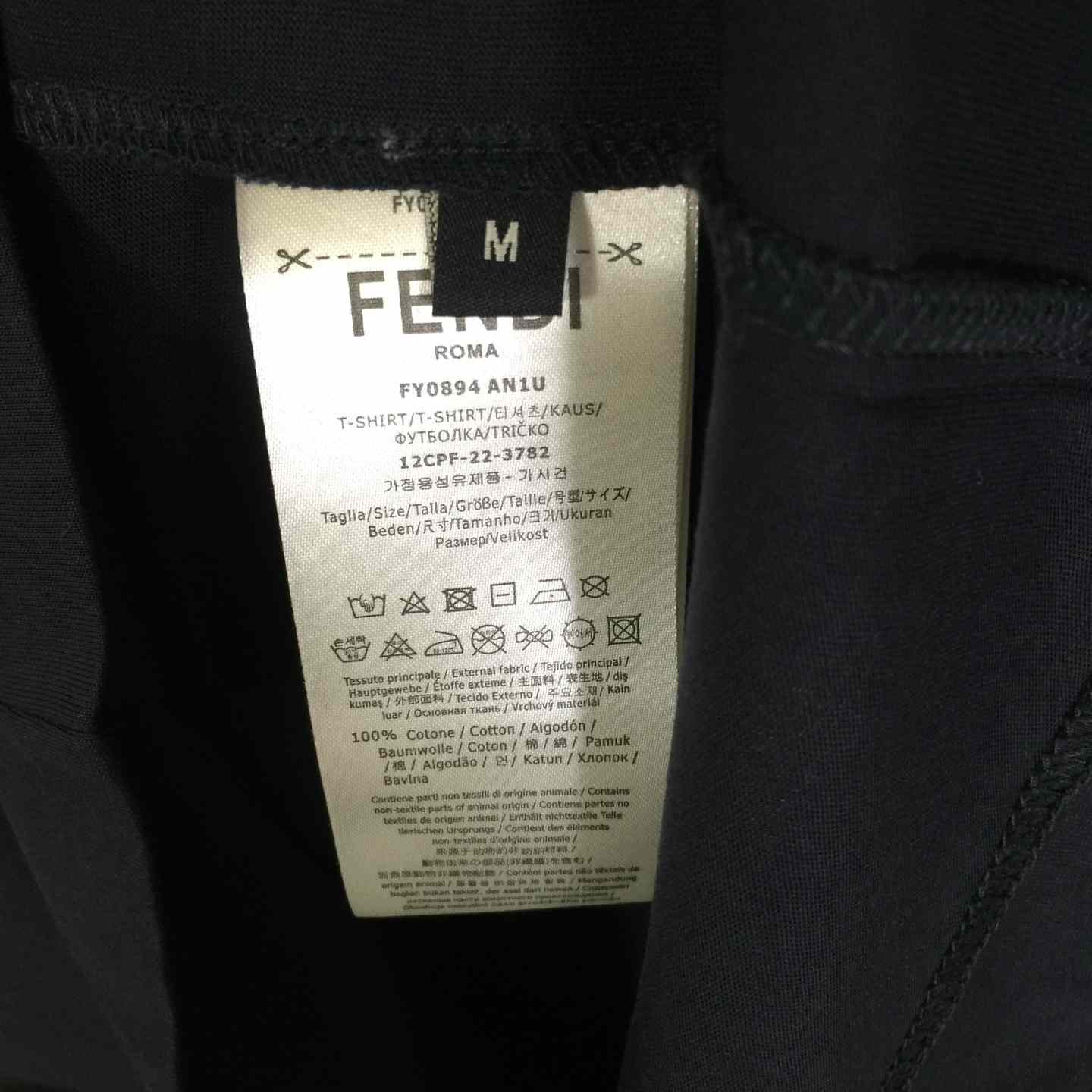 Fendi Blue Cotton T-shirt - DesignerGu