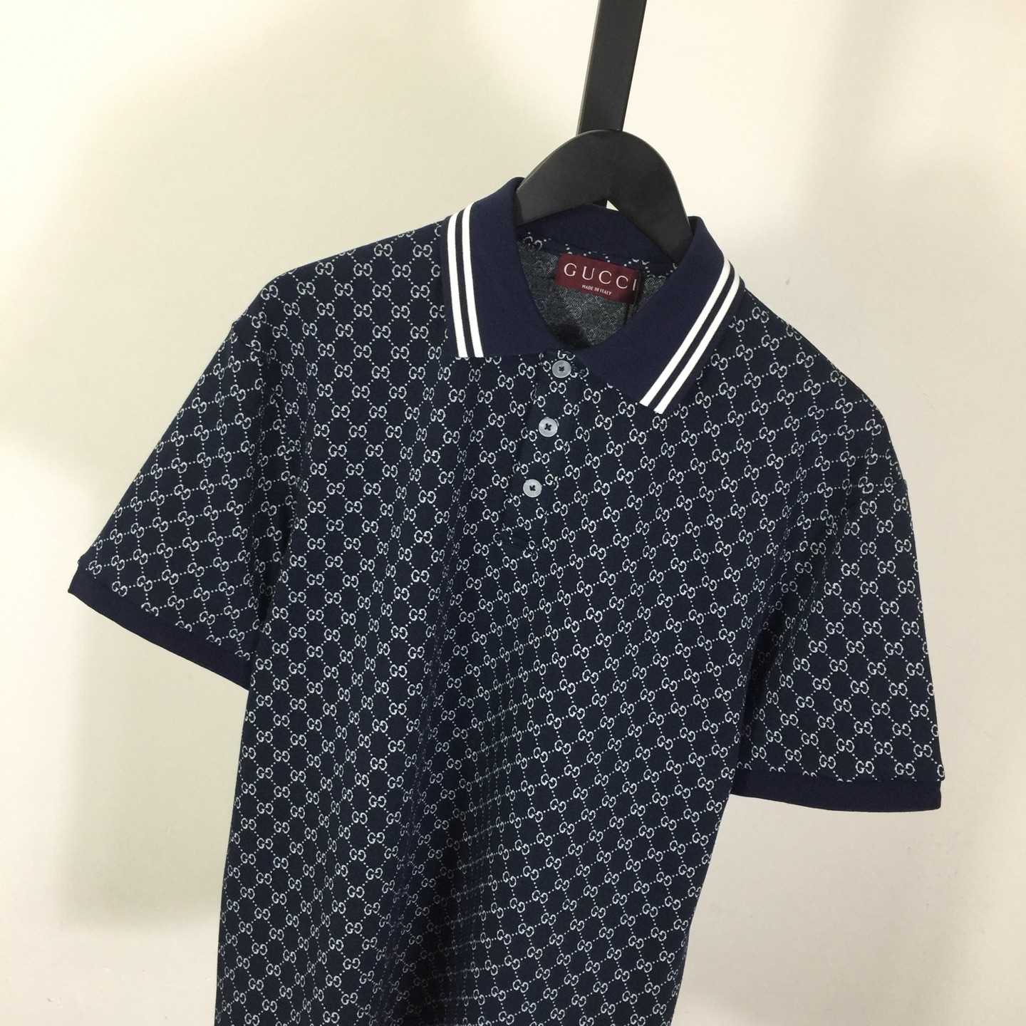Gucci GG Cotton Jersey Jacquard Polo Shirt - DesignerGu