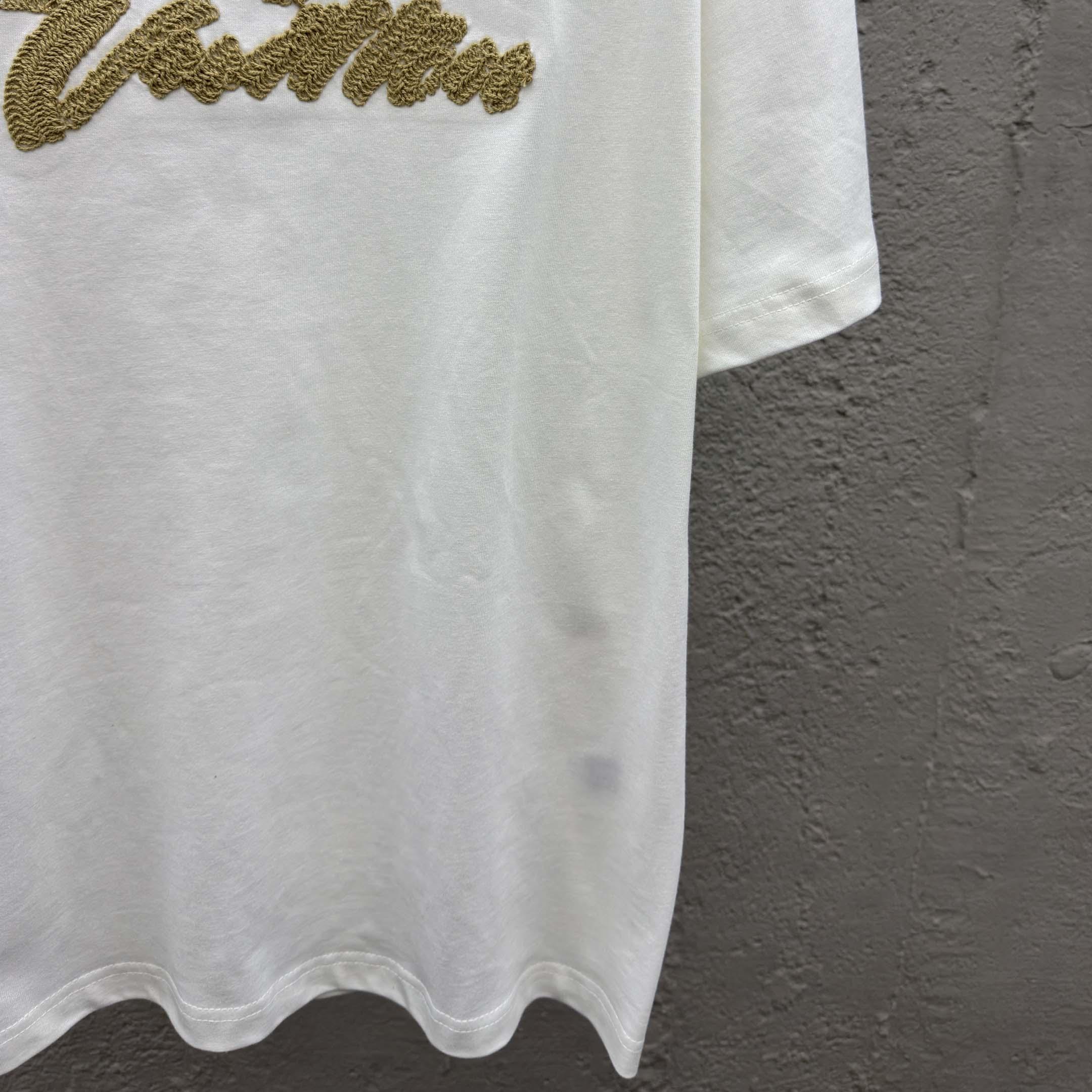 Louis Vuitton Embroidered Signature T-Shirt   1AHW84 - DesignerGu