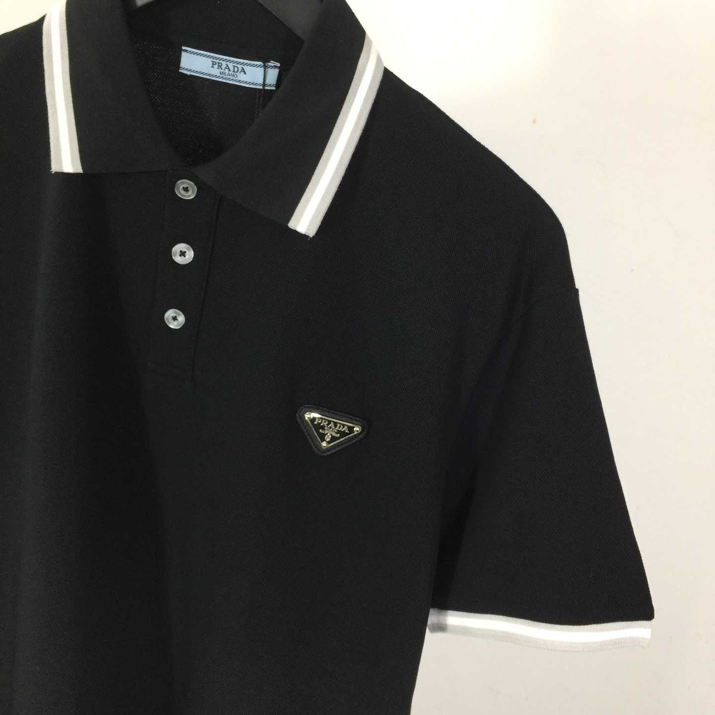 Prada Logo Cotton Polo Shirt - DesignerGu