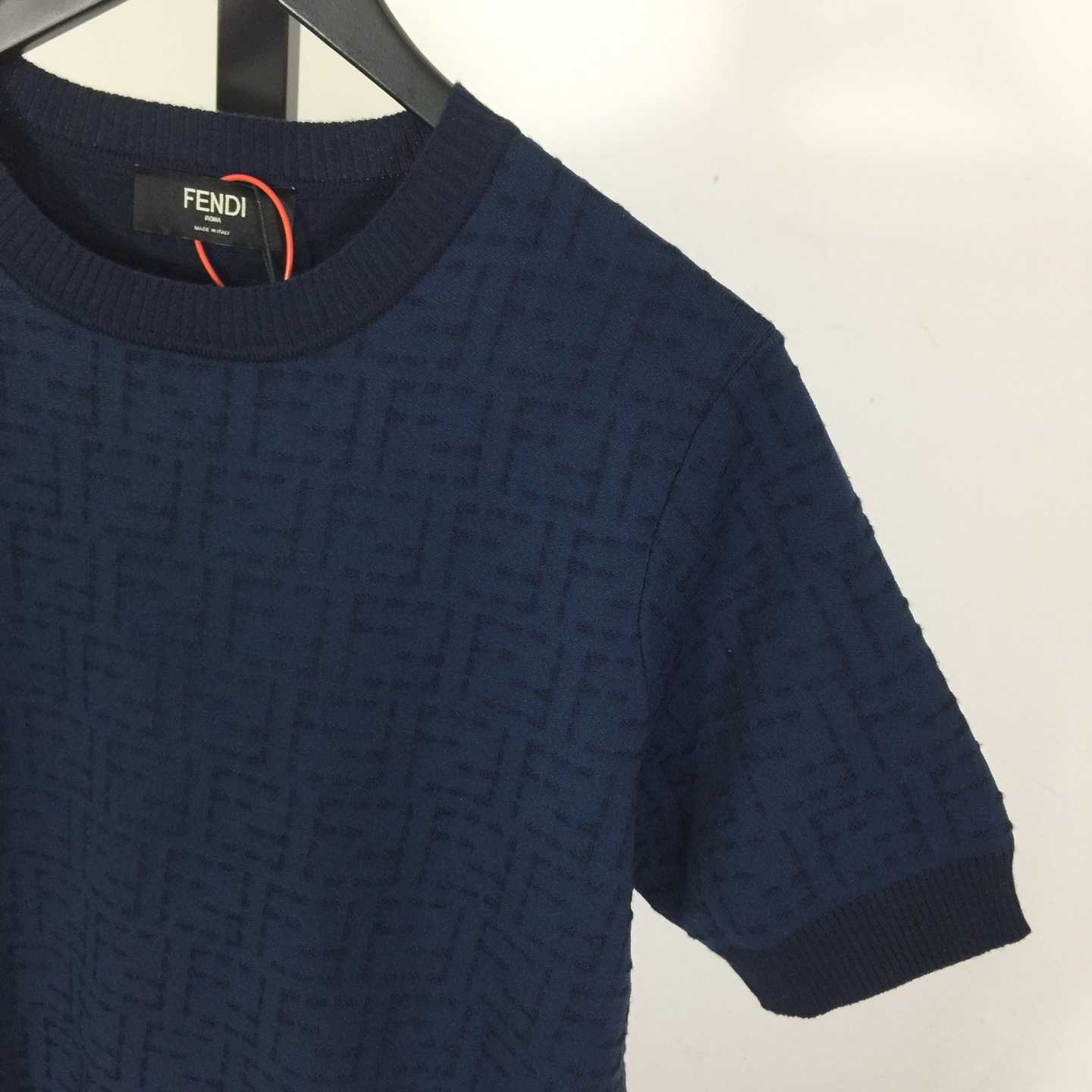 Fendi Blue Cotton FF Selleria Pullover - DesignerGu