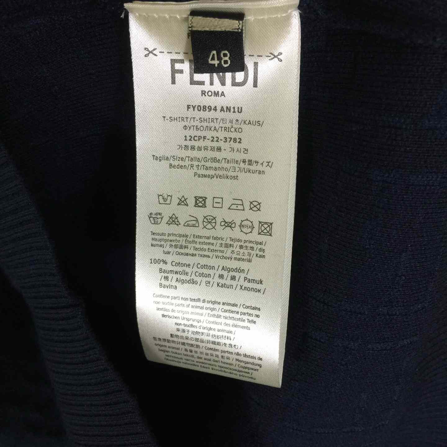 Fendi Blue Cotton FF Selleria Pullover - DesignerGu