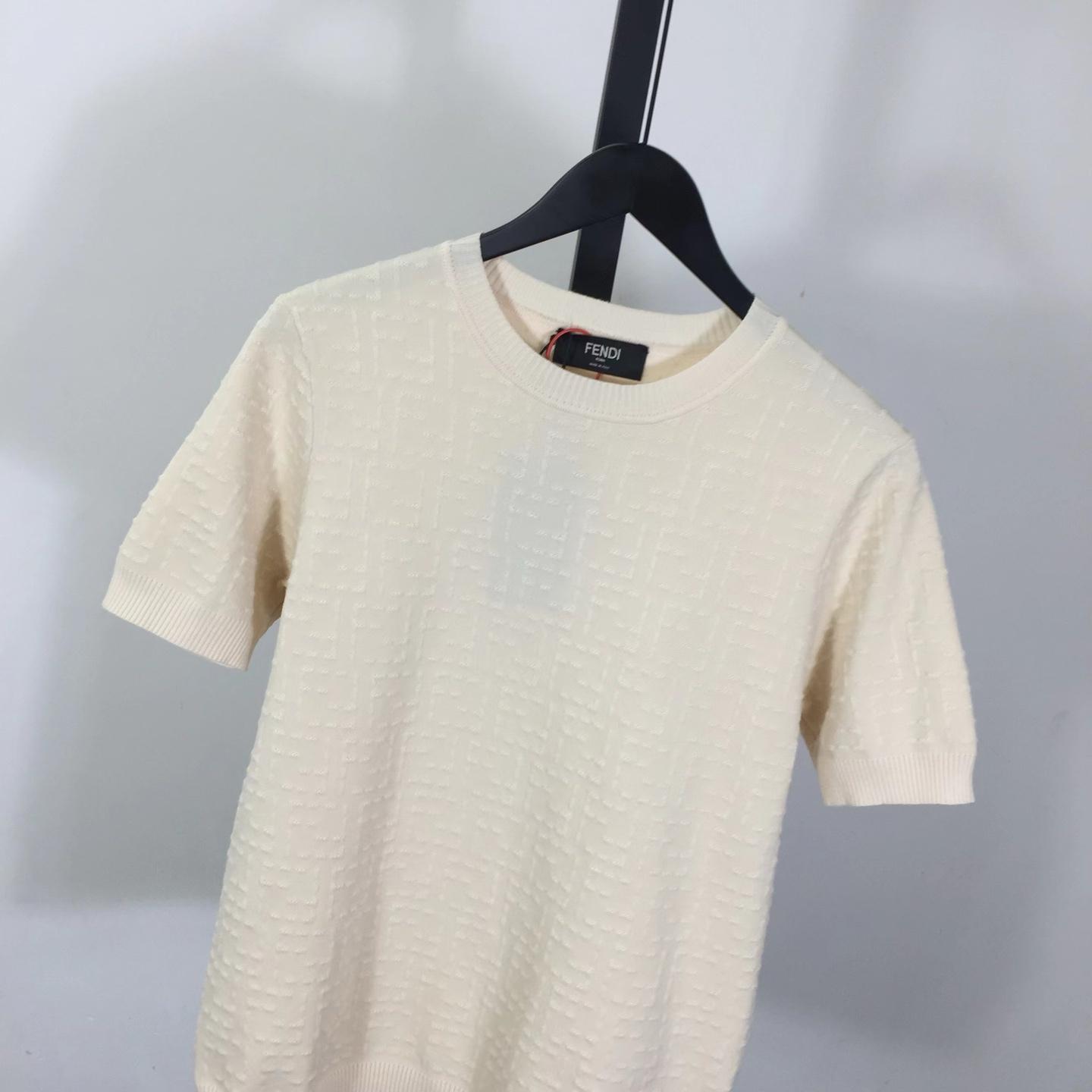 Fendi Beige Cotton FF Selleria Pullover - DesignerGu
