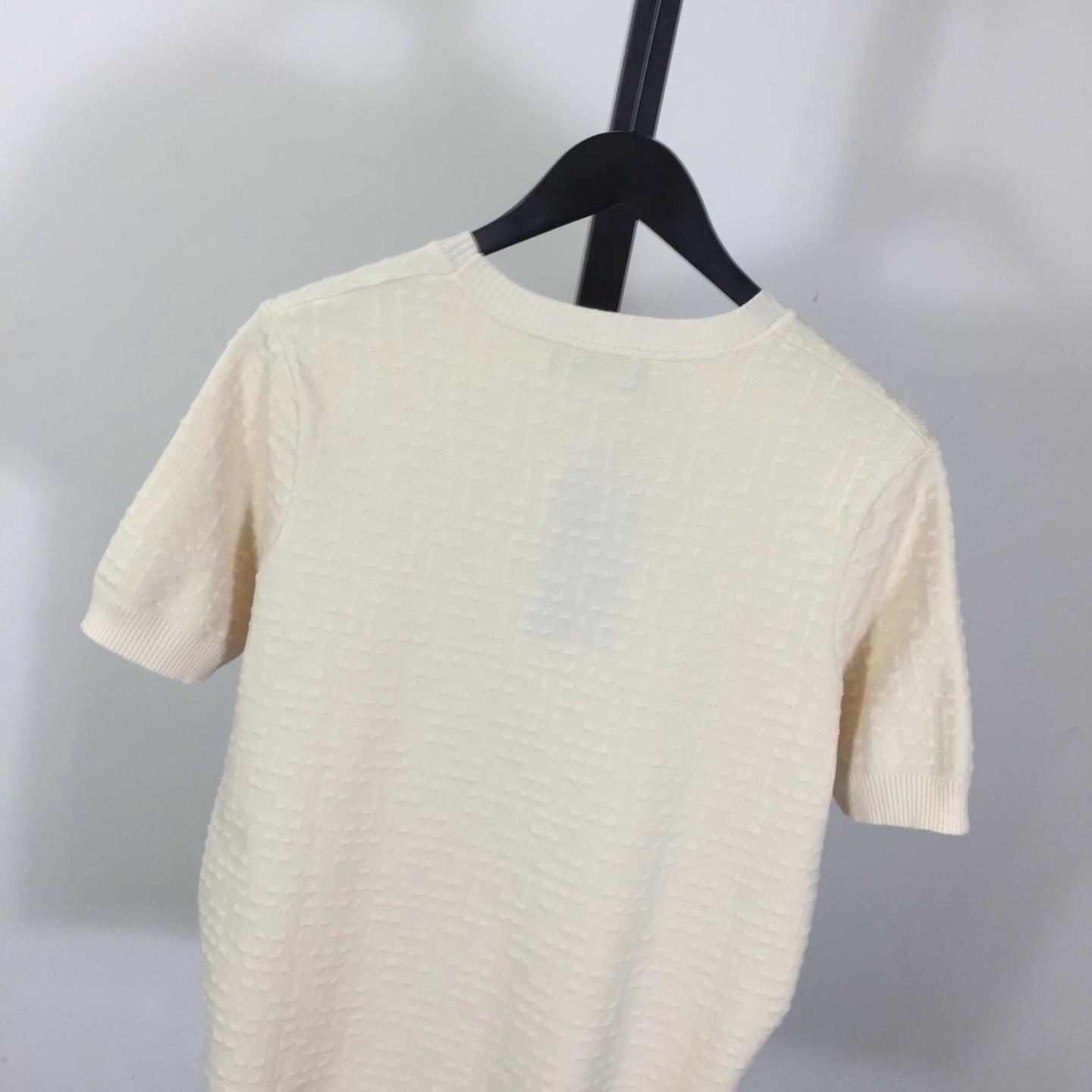 Fendi Beige Cotton FF Selleria Pullover - DesignerGu