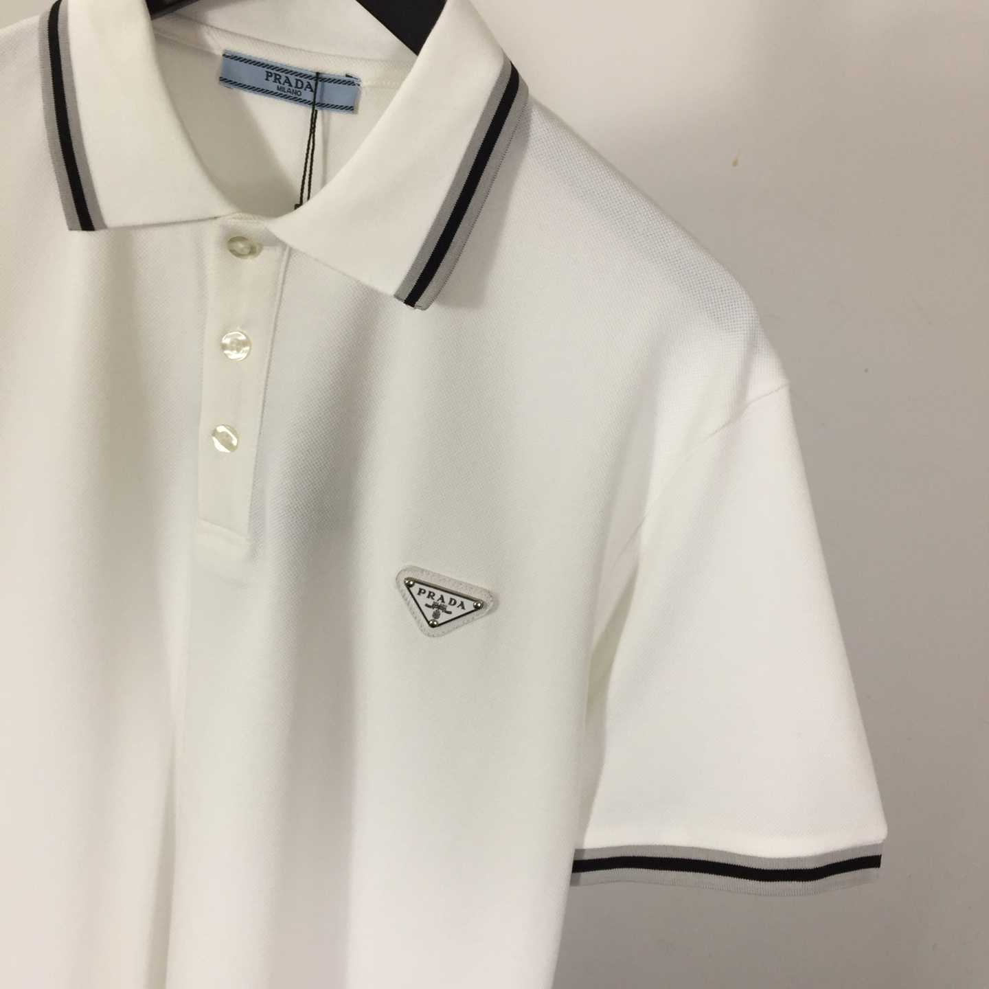 Prada Logo Cotton Polo Shirt - DesignerGu