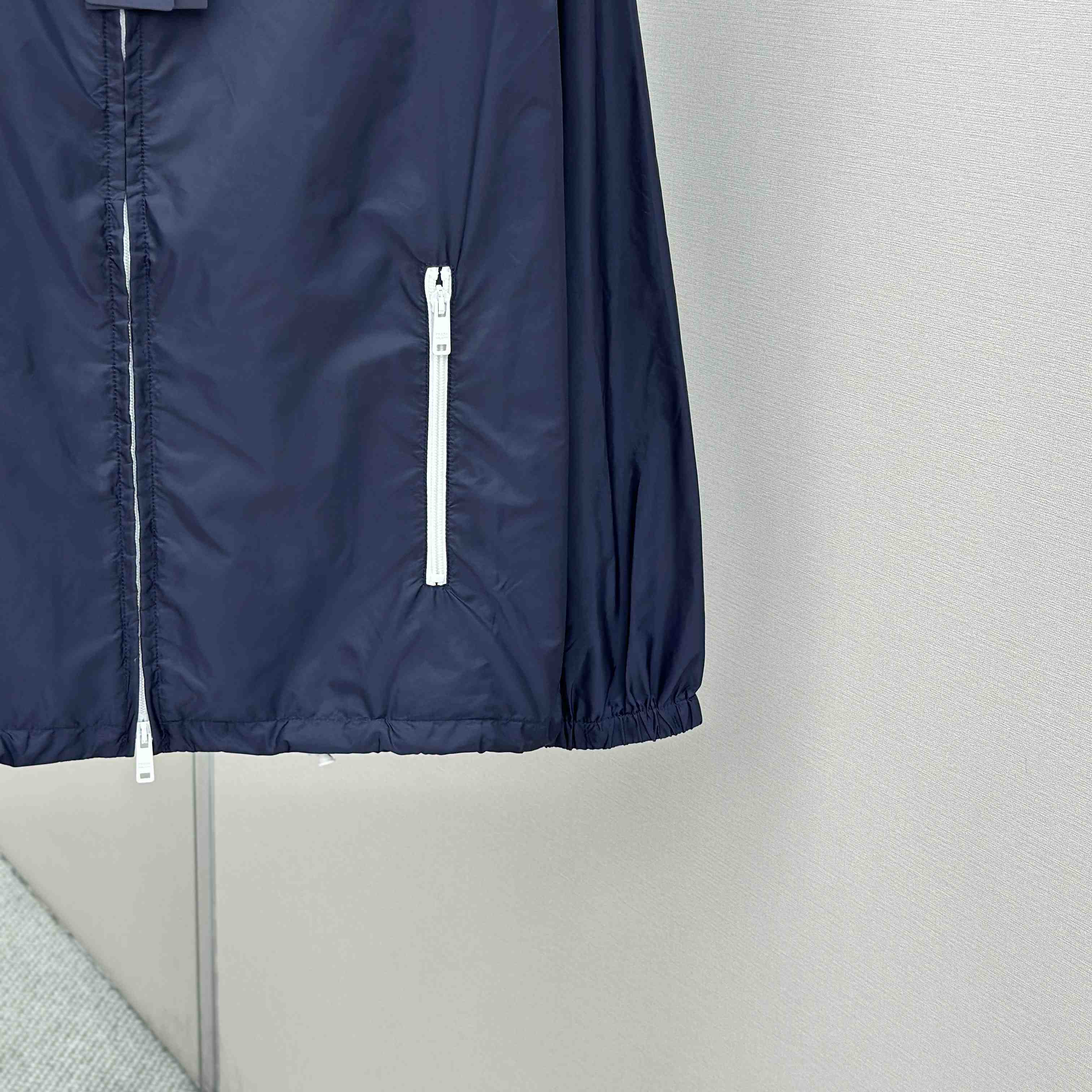 Prada Navy Blue Re-Nylon Wind Breaker - DesignerGu