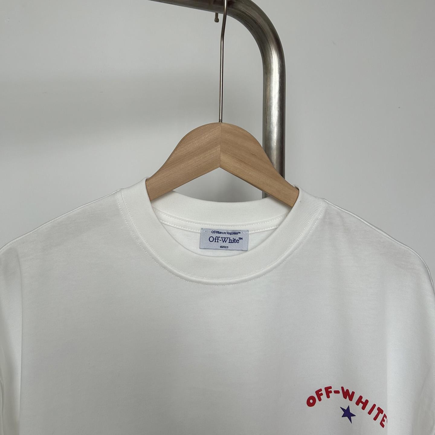 Off-White White Starry Arrow T-Shirt - DesignerGu