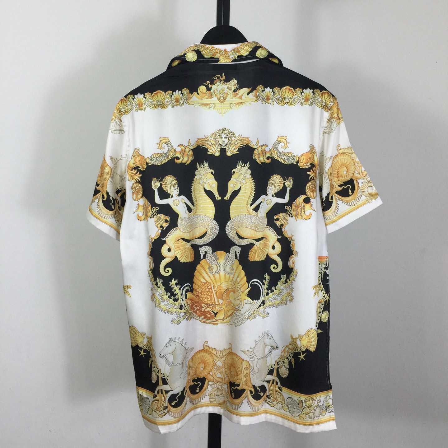 Versace Coral Theatre Silk Shirt - DesignerGu