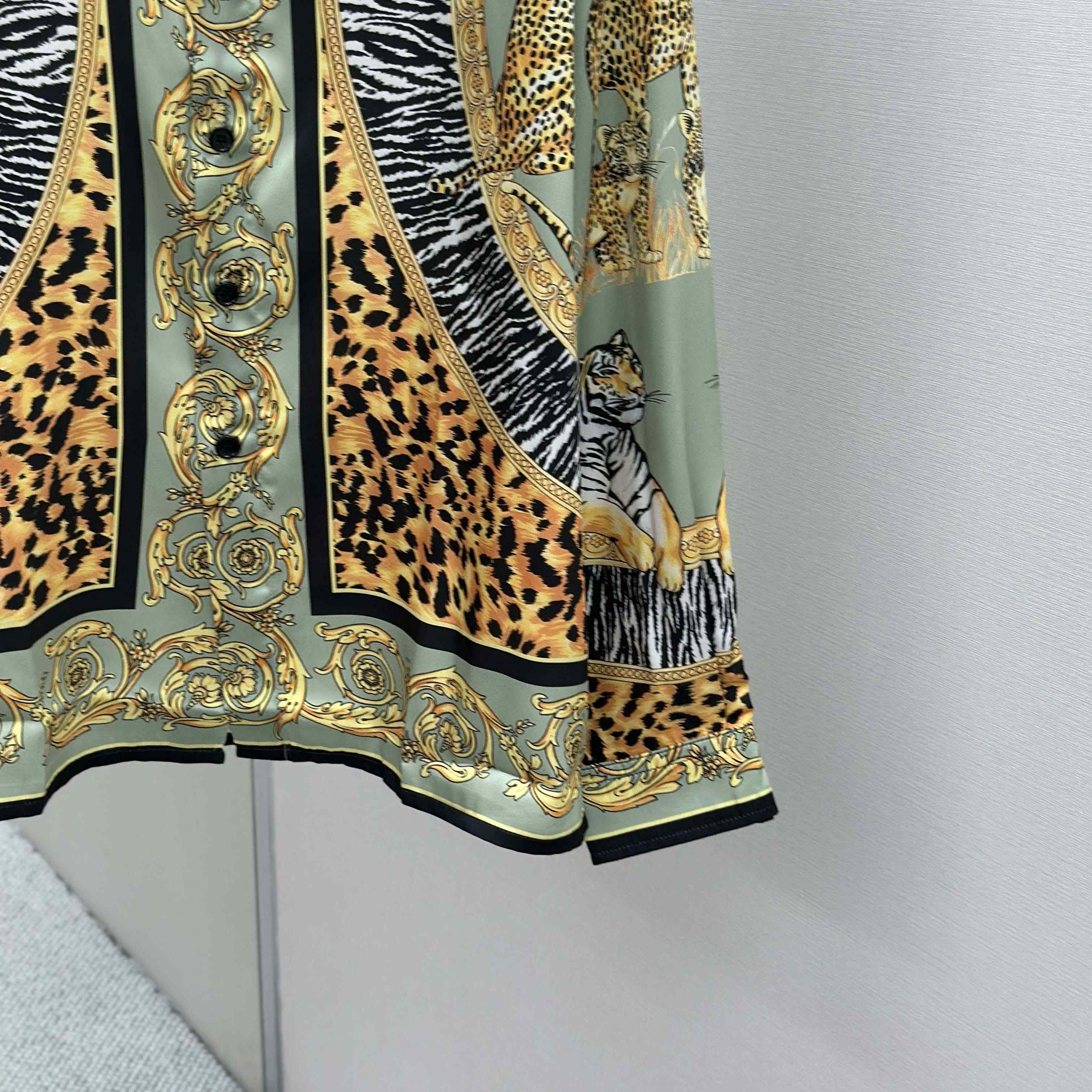 Versace Wild Cats Silk Shirt - DesignerGu