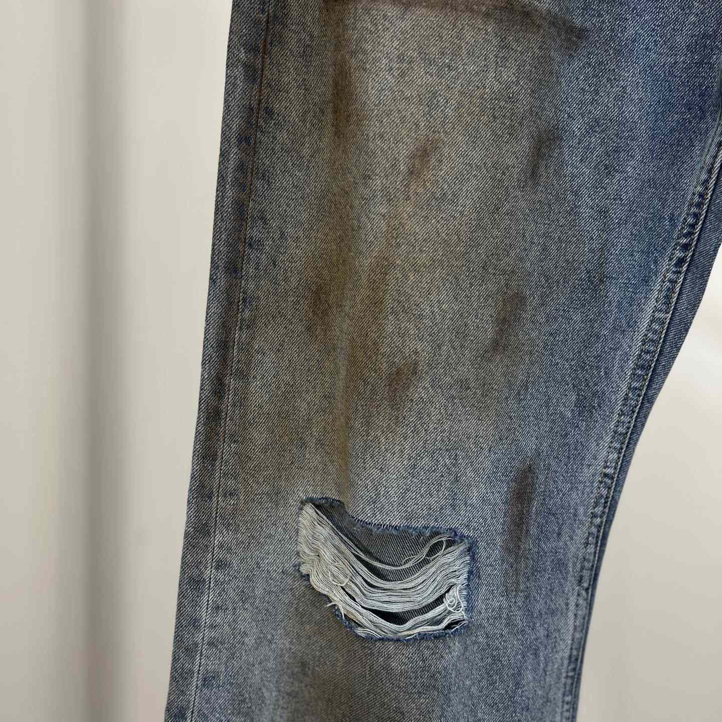 Acne Studios Mud Distressed Micro Flared Baggy Pants - DesignerGu