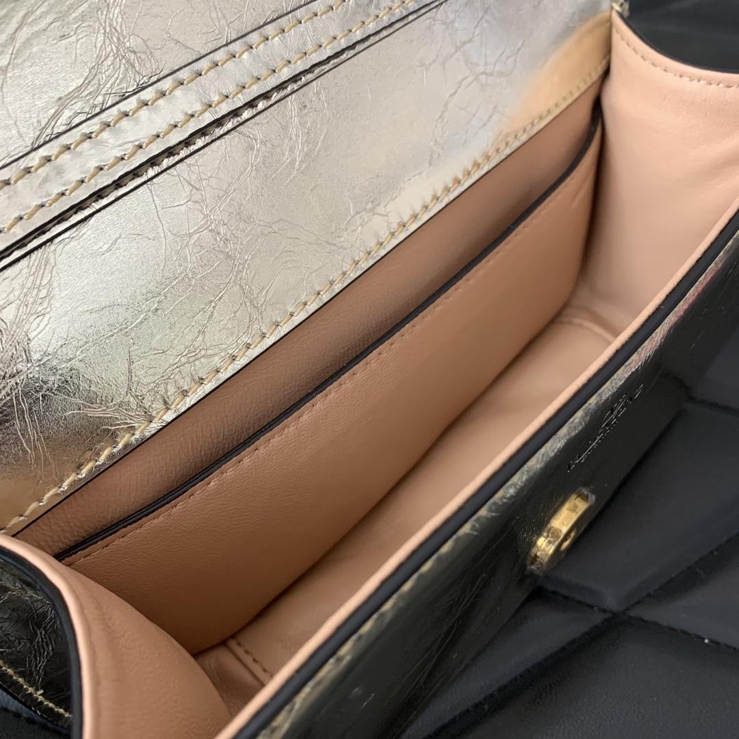 Valent Small Garavani Locò Metallic Calfskin Shoulder Bag - DesignerGu