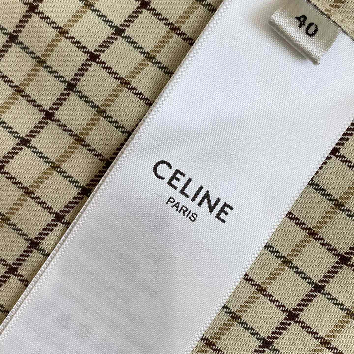 Celine Loose Shirt In Checked Cotton - DesignerGu