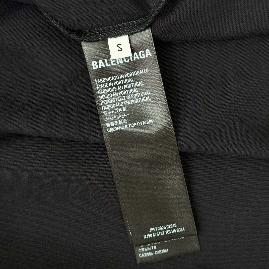 Balenciaga Luxury Script Oversized T-Shirt In Washed Black - DesignerGu