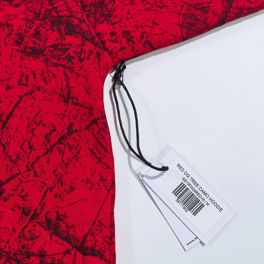 Sp5der OG Tree Camo Hoodie Red - DesignerGu