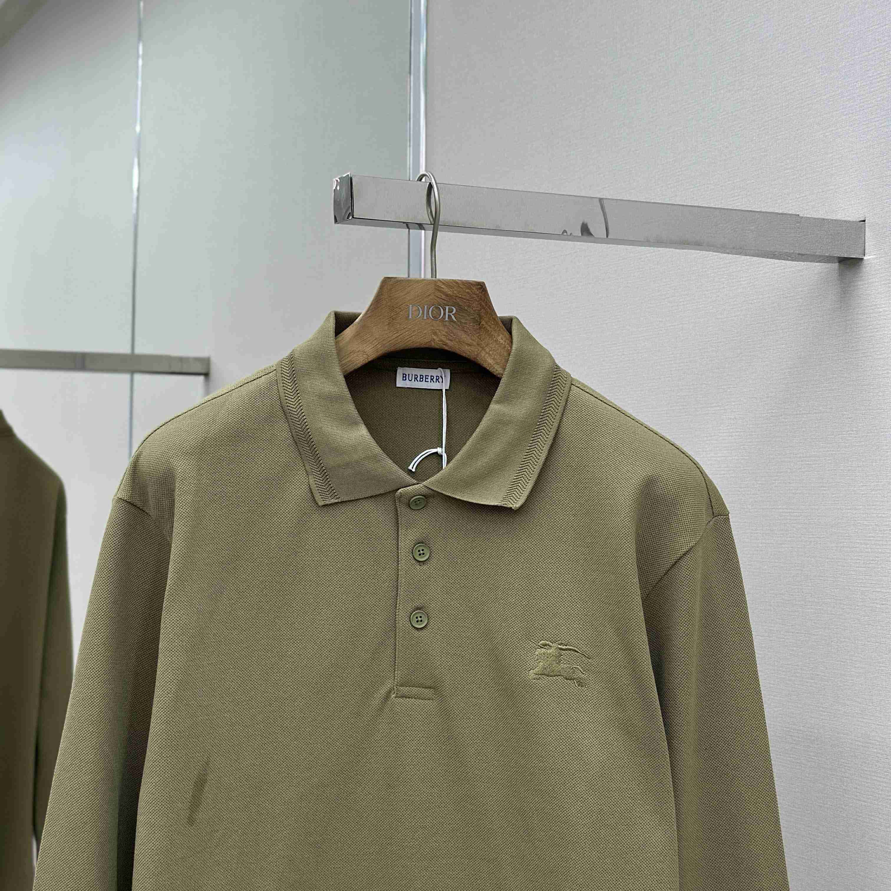 Burberry Long-sleeve Cotton Polo Shirt - DesignerGu