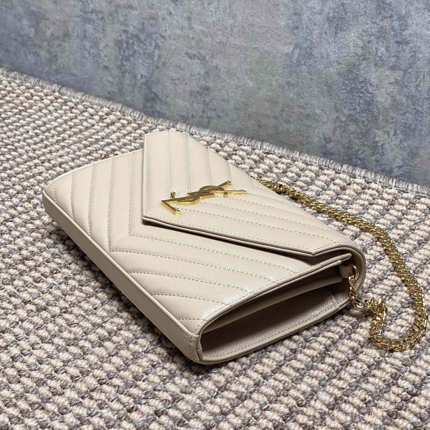 Saint Laurent Cassandre Chain Wallet In Lambskin - DesignerGu