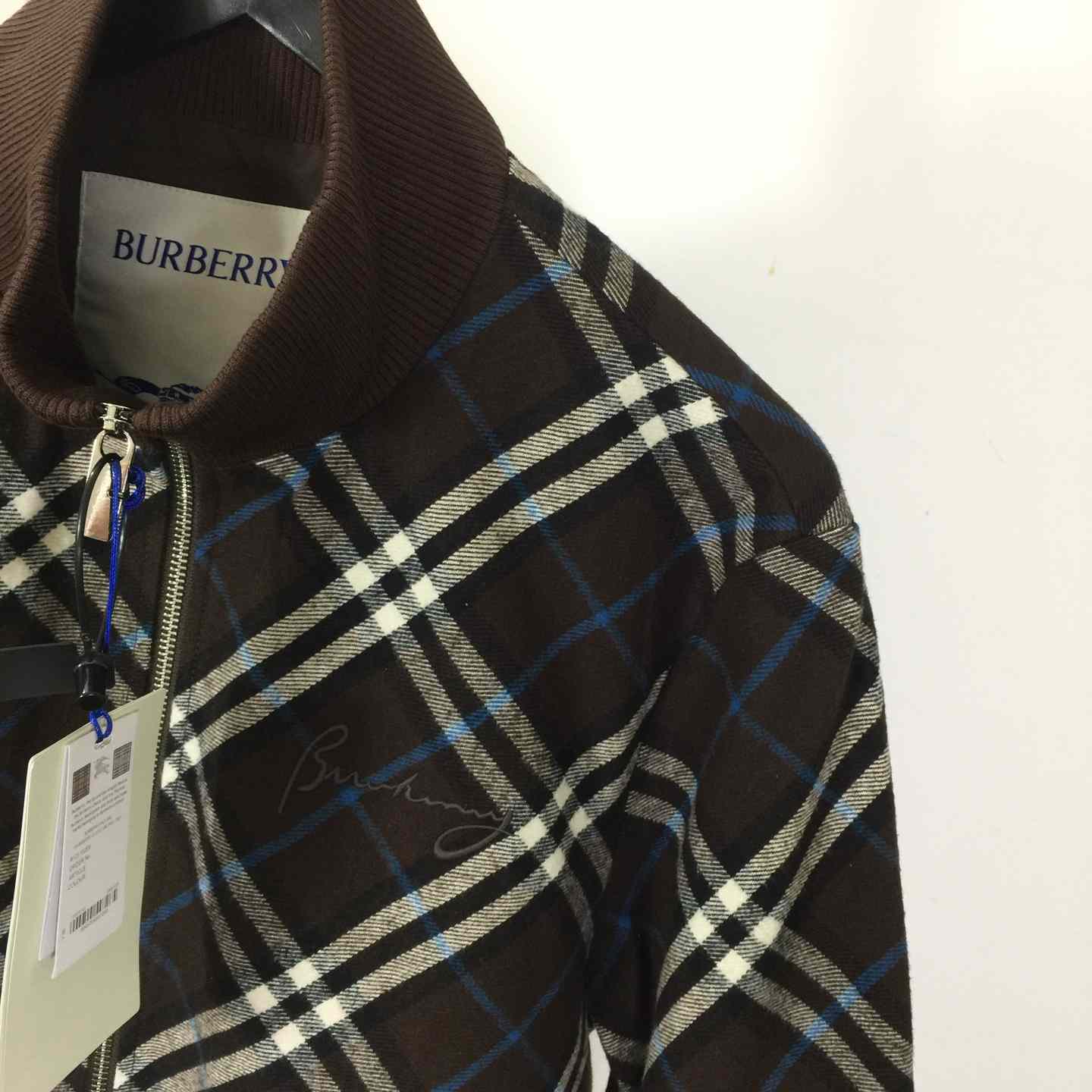 Burberry Check Wool Cashmere Bomber Jacket - DesignerGu