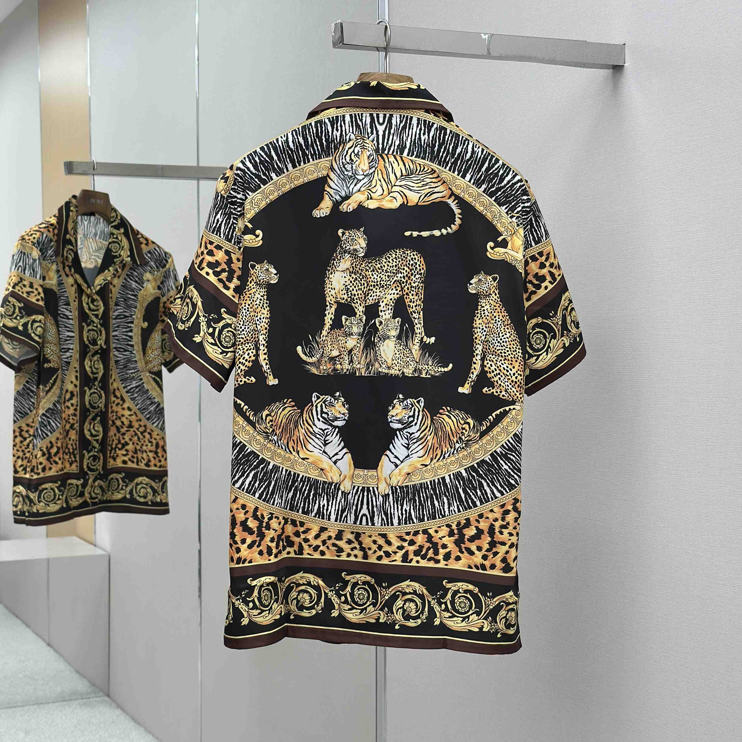 Versace Wild Cats Silk Shirt & Shorts - DesignerGu
