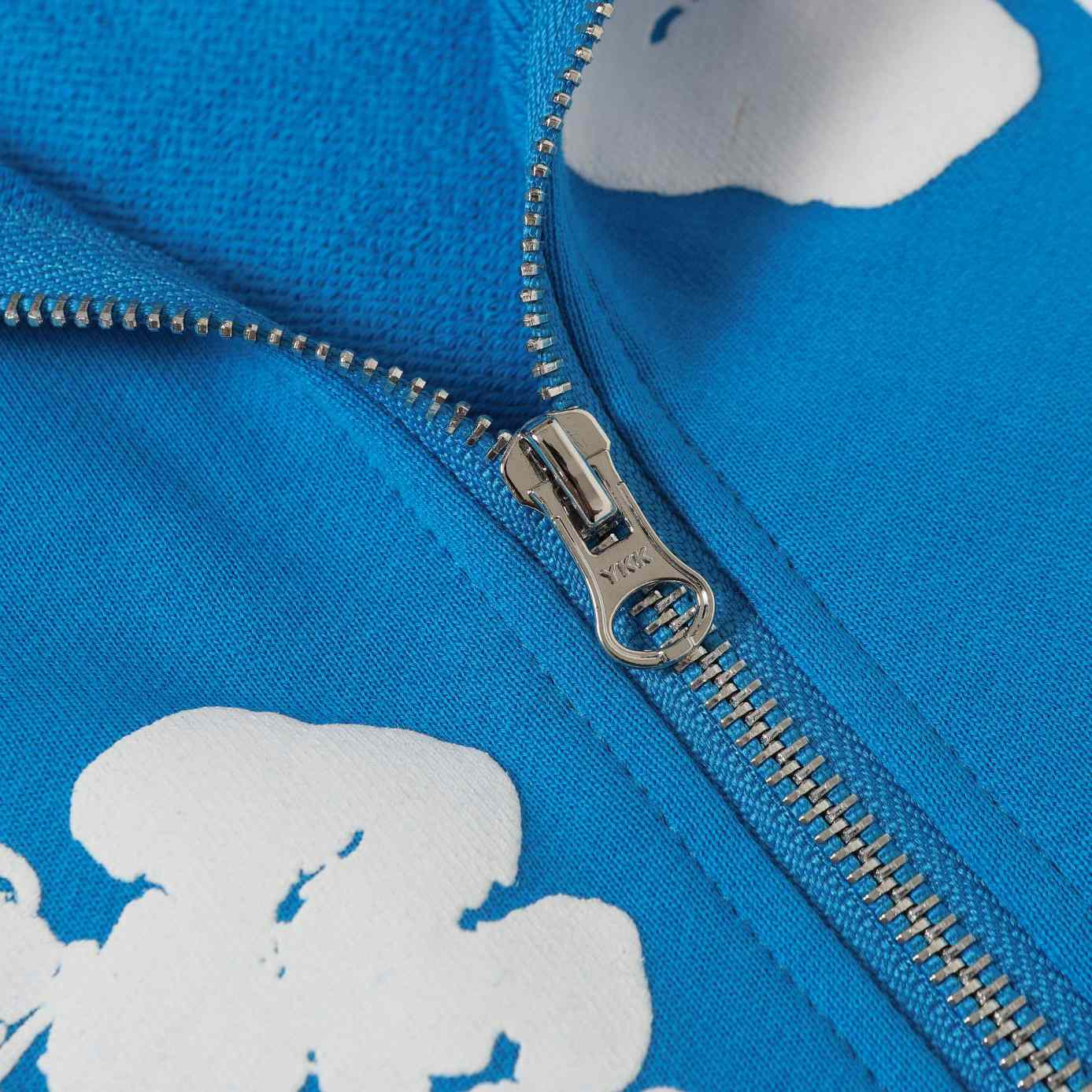 Denim Tears Cotton Wreath Zip Hoodie Blue - DesignerGu