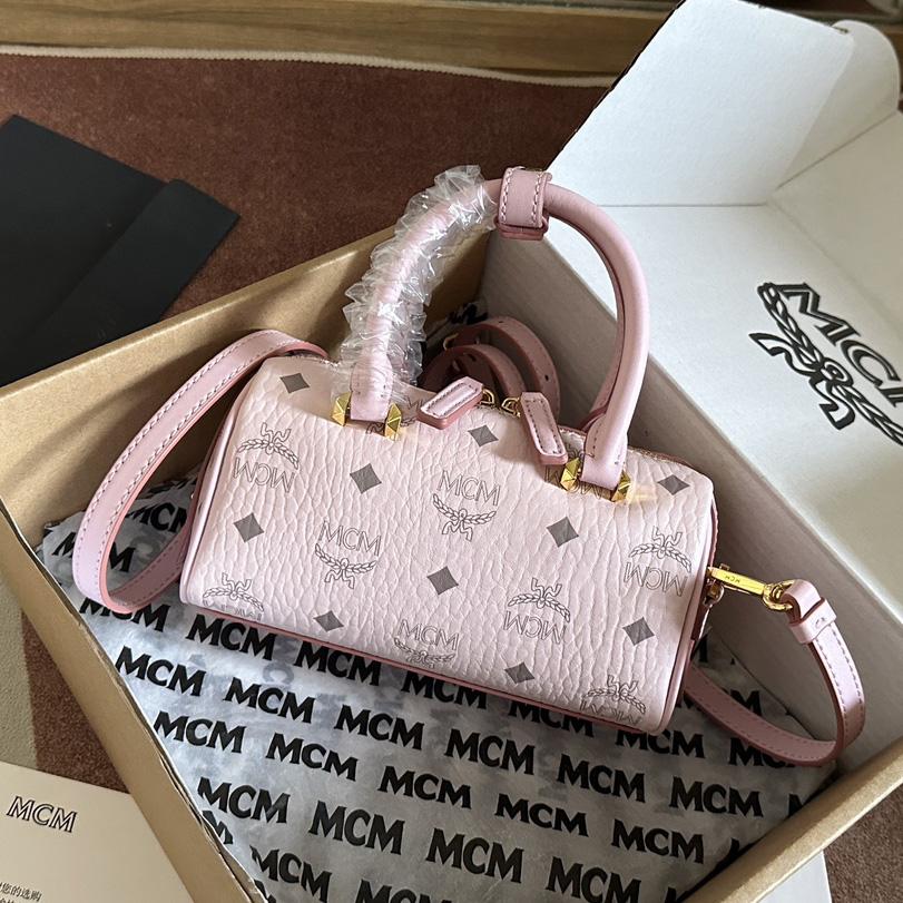 MCM Ella Boston Bag In Visetos  （18x10x8cm） - DesignerGu