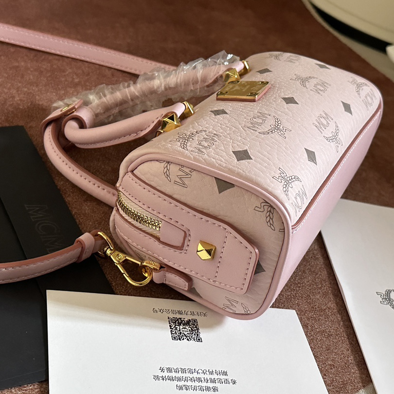 MCM Ella Boston Bag In Visetos  （18x10x8cm） - DesignerGu