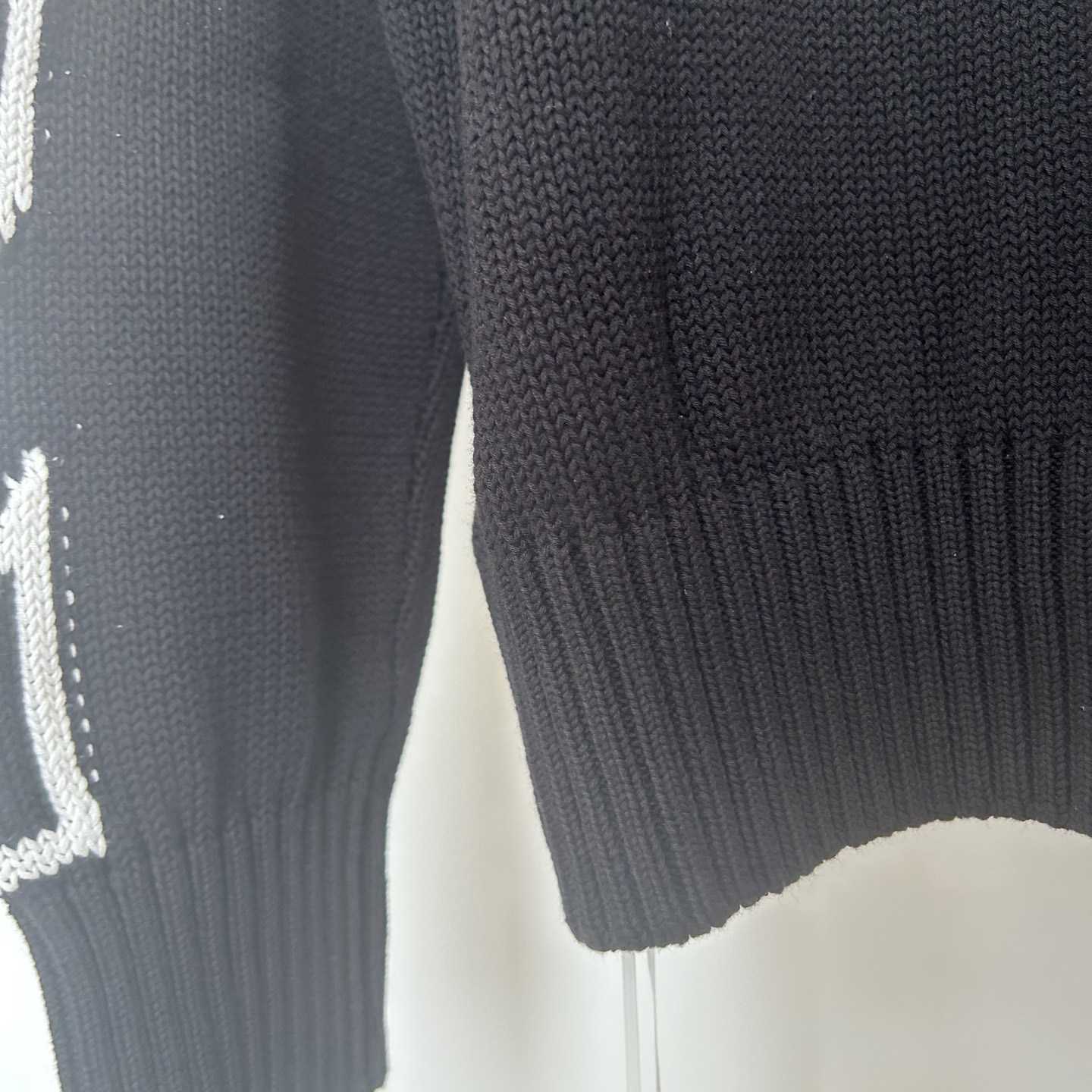 Off-White Diag Outline Knit Crewneck 'Black/White' - DesignerGu