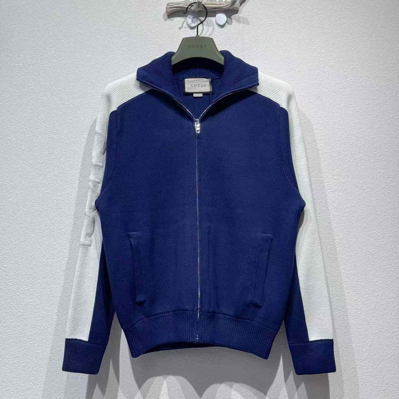 Gucci Cotton Knit Zip Bomber Jacket - DesignerGu