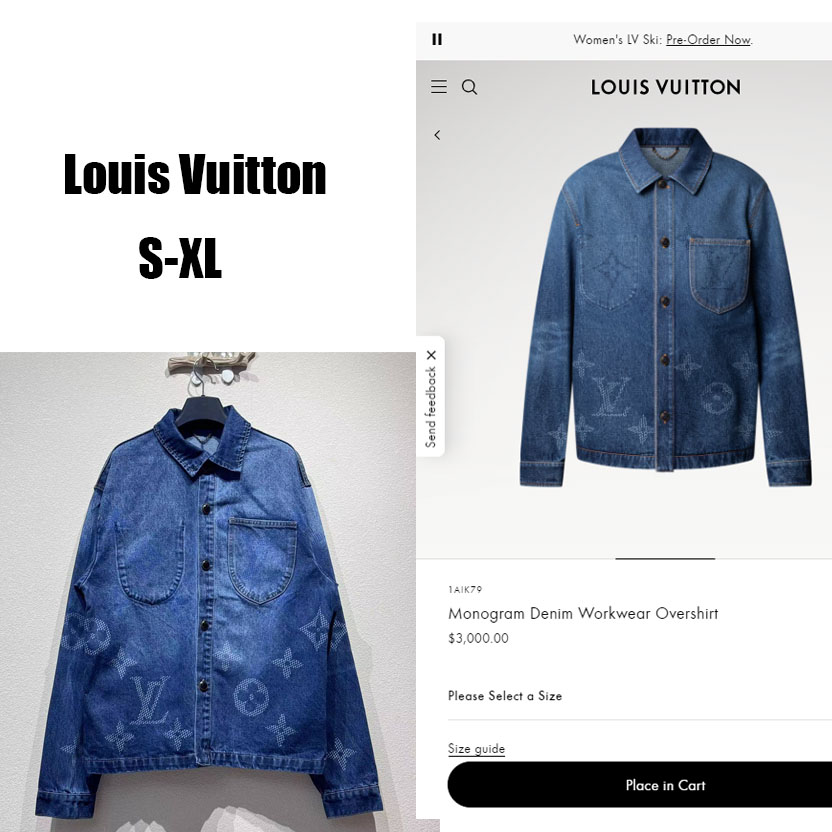Louis Vuitton Monogram Denim Workwear Overshirt   1AIK79 - DesignerGu