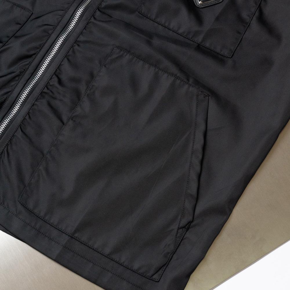 Prada Re-Nylon V-neck Vest In Black - DesignerGu