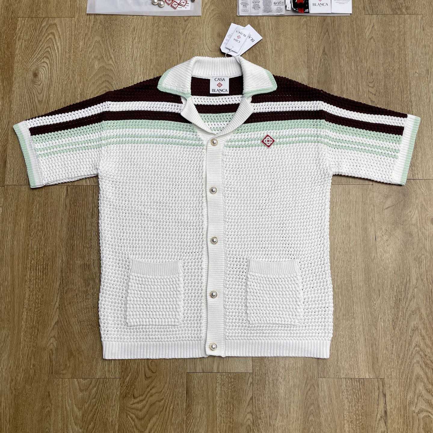 Casablanca Cotton Tennis Short Sleeve Crochet Shirt    Z6033 - DesignerGu