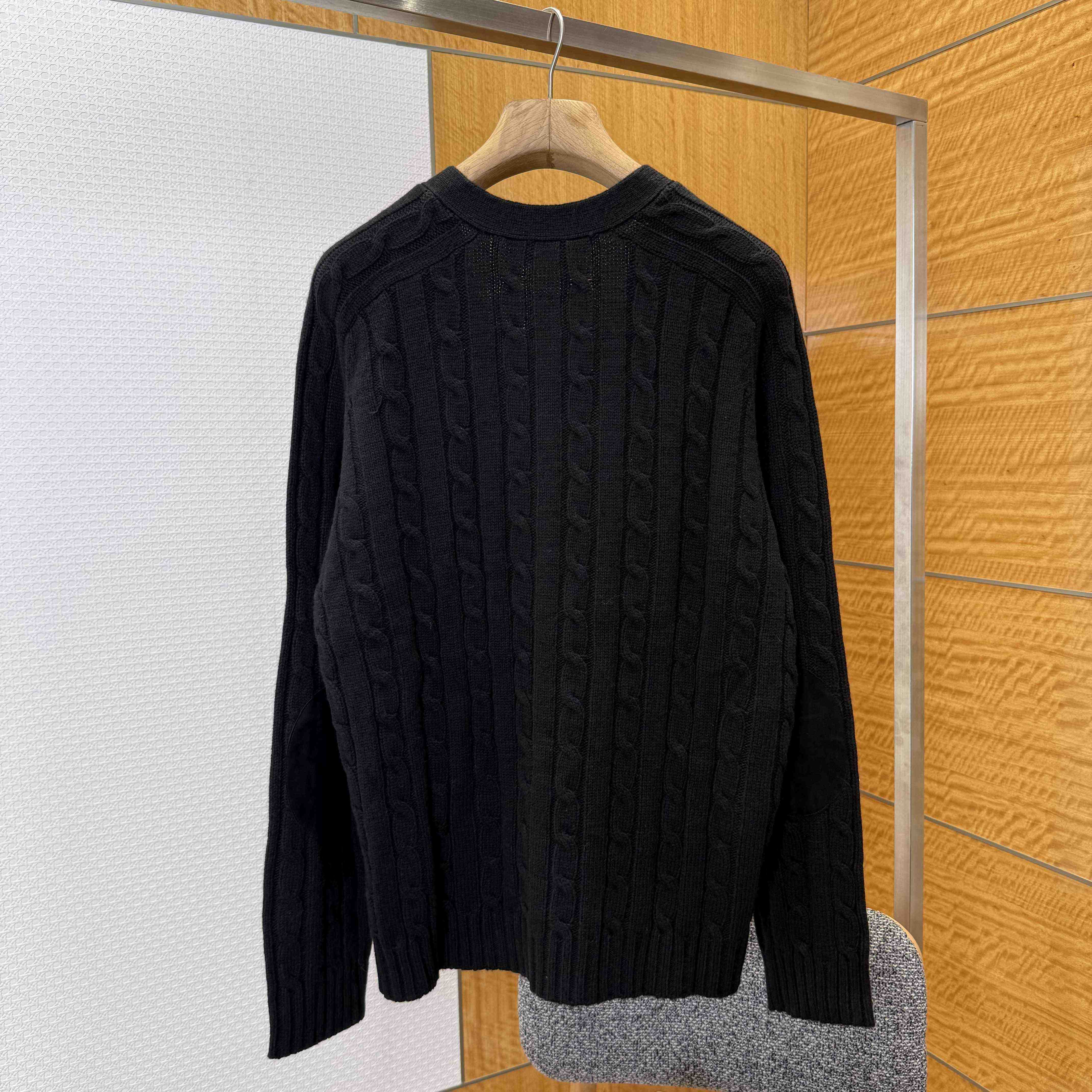 Celine Triomphe Cardigan In Cable-Knit Cashmere - DesignerGu