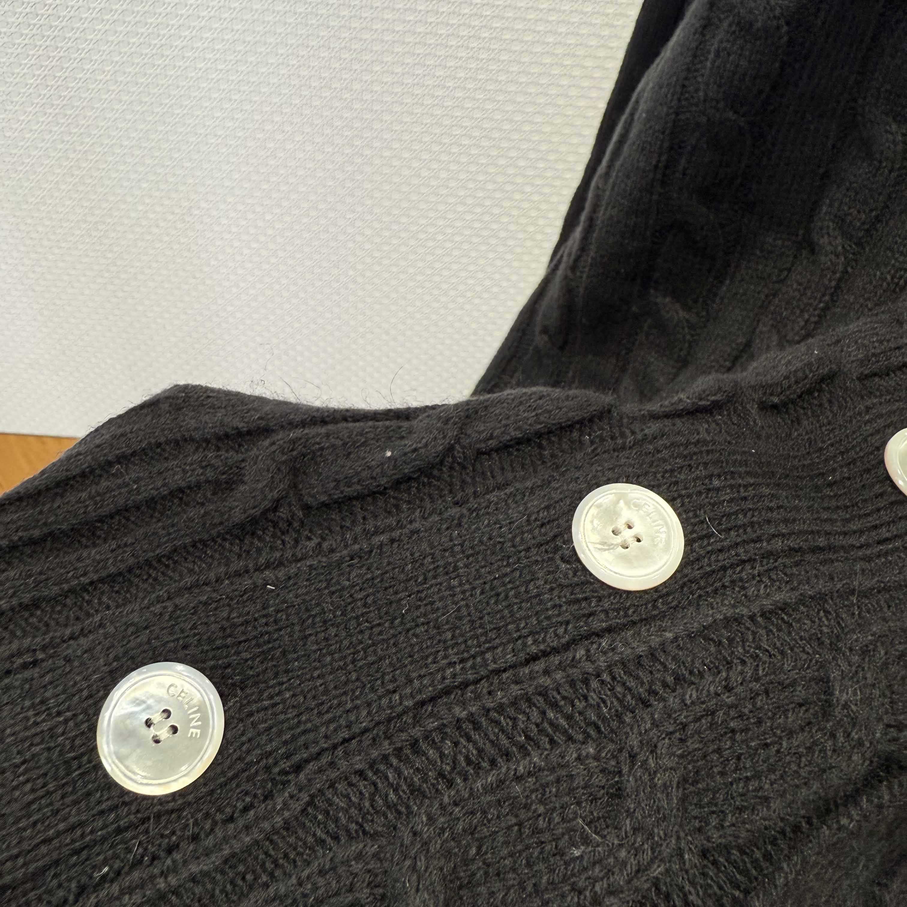 Celine Triomphe Cardigan In Cable-Knit Cashmere - DesignerGu