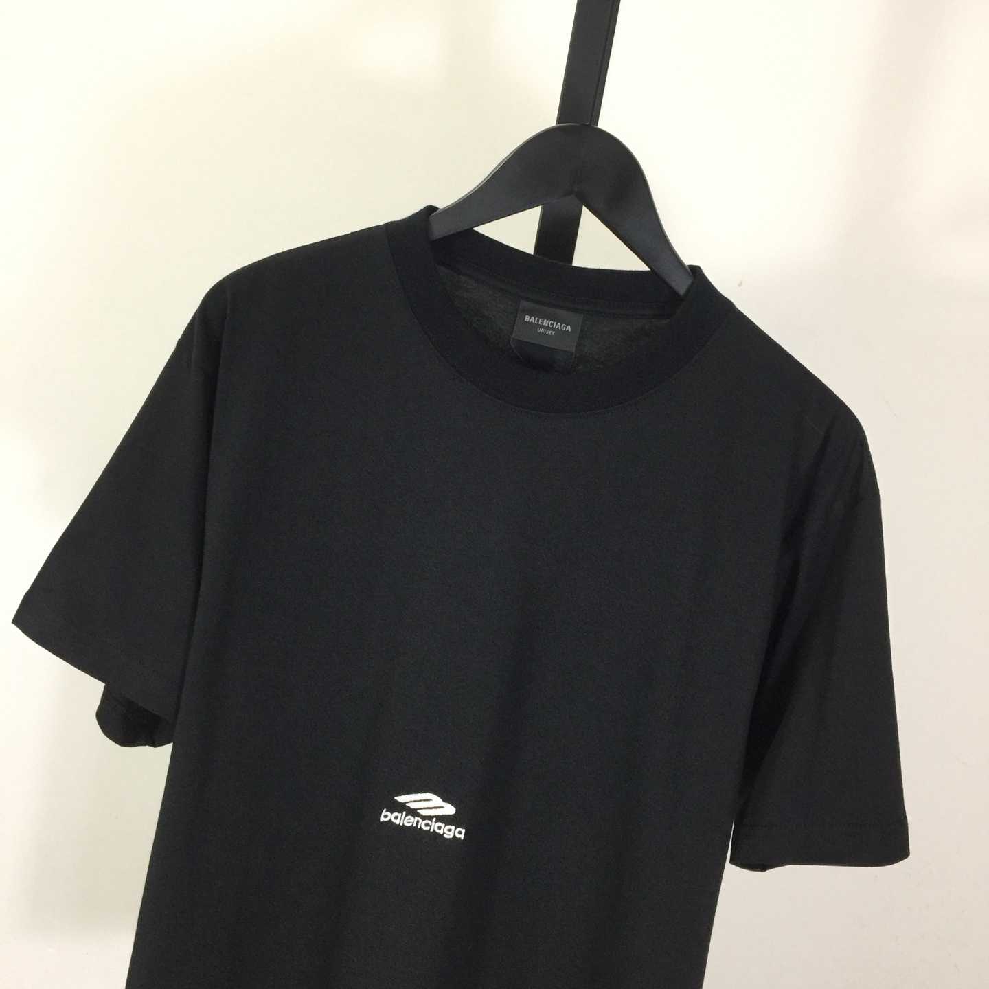Balenciaga 3B Sports Icon T-Shirt In Washed Black Dry Fleece - DesignerGu