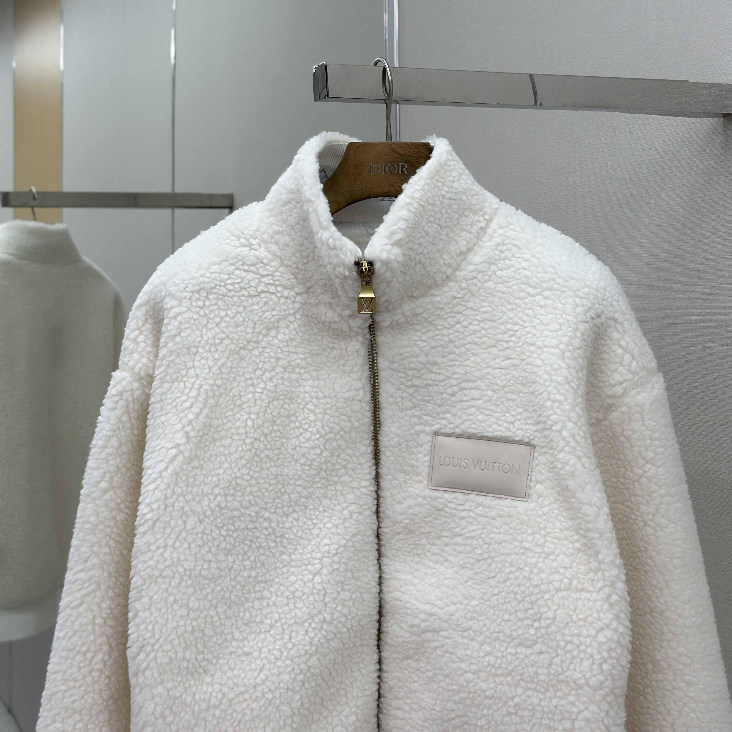 Louis Vuitton Leather Patch Fleece Blouson   1AHUGL - DesignerGu