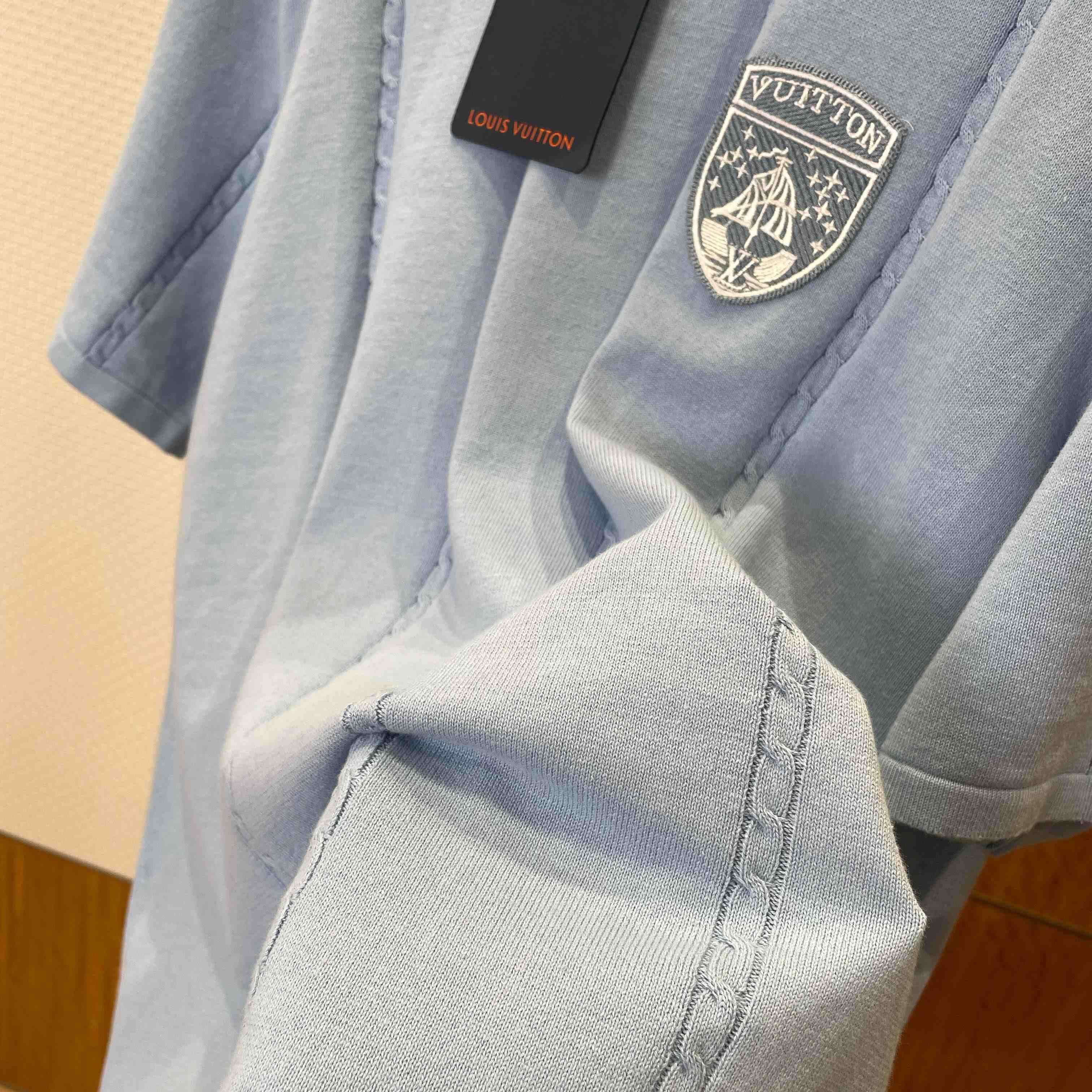 Louis Vuitton Silk-Cotton Short-Sleeved Crewneck   1AIJYJ - DesignerGu