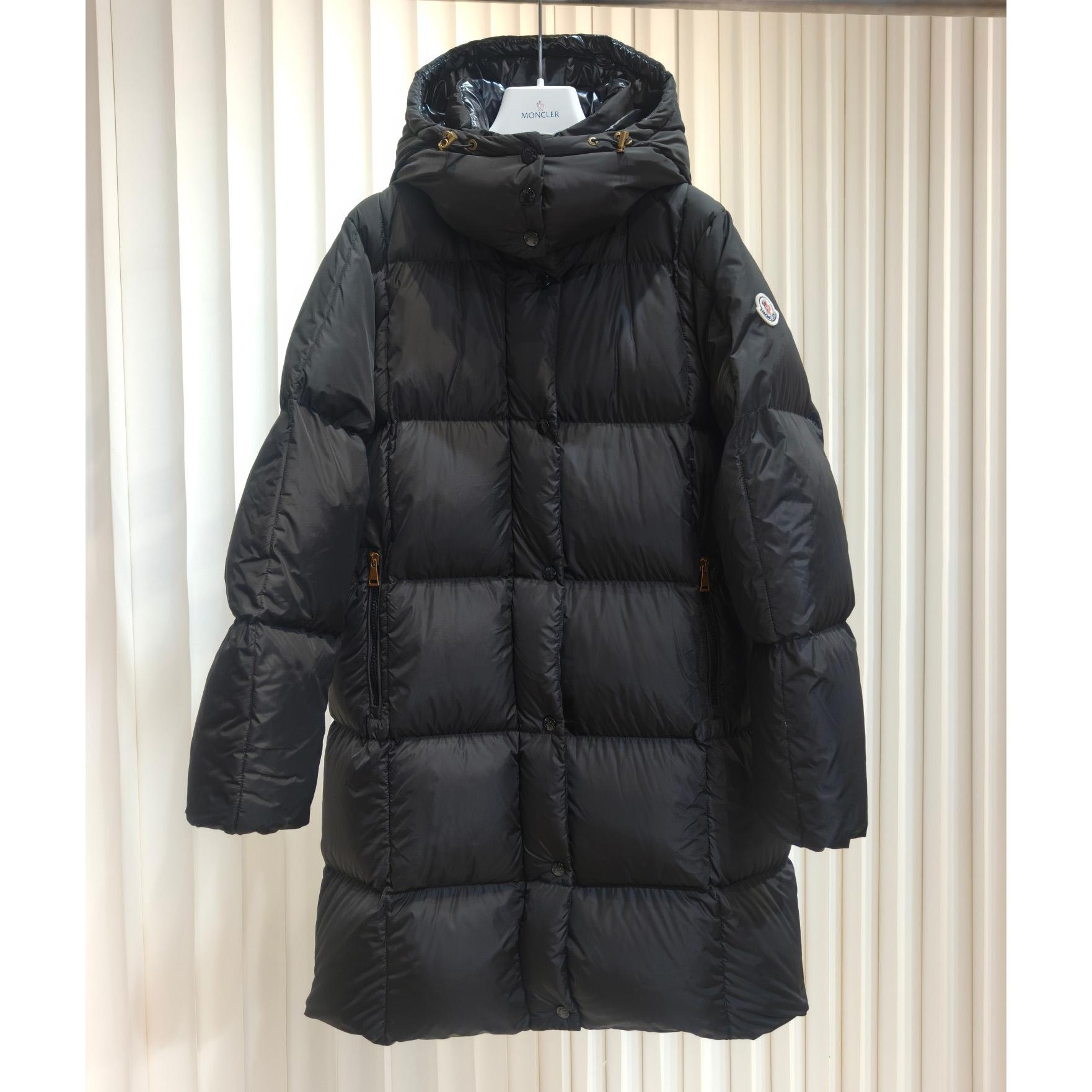 Moncler Litte Square-Quilted Hooded Long Down Jacket - DesignerGu