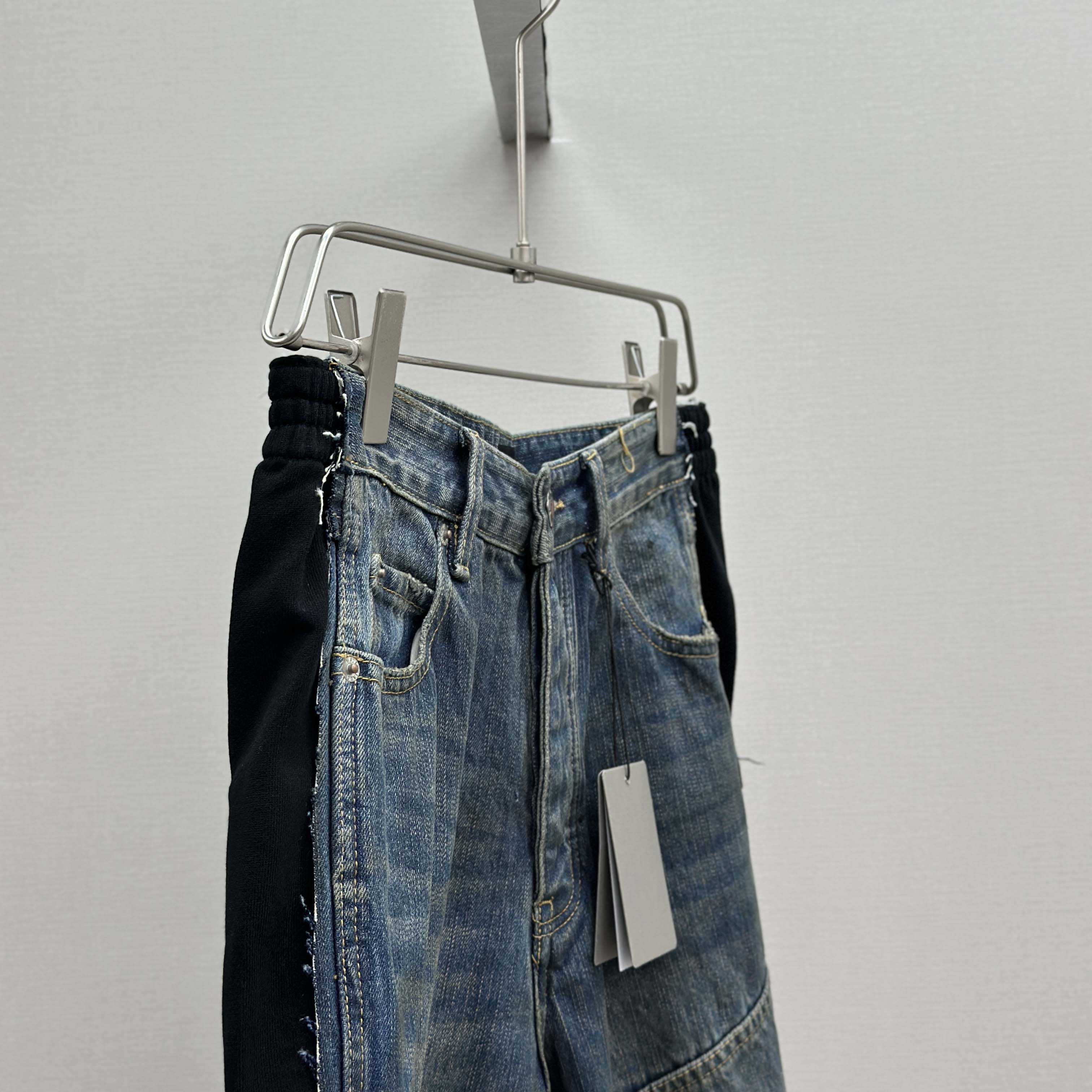 Balenciaga Cut-Up Tracksuit Pants In Blue Denim - DesignerGu