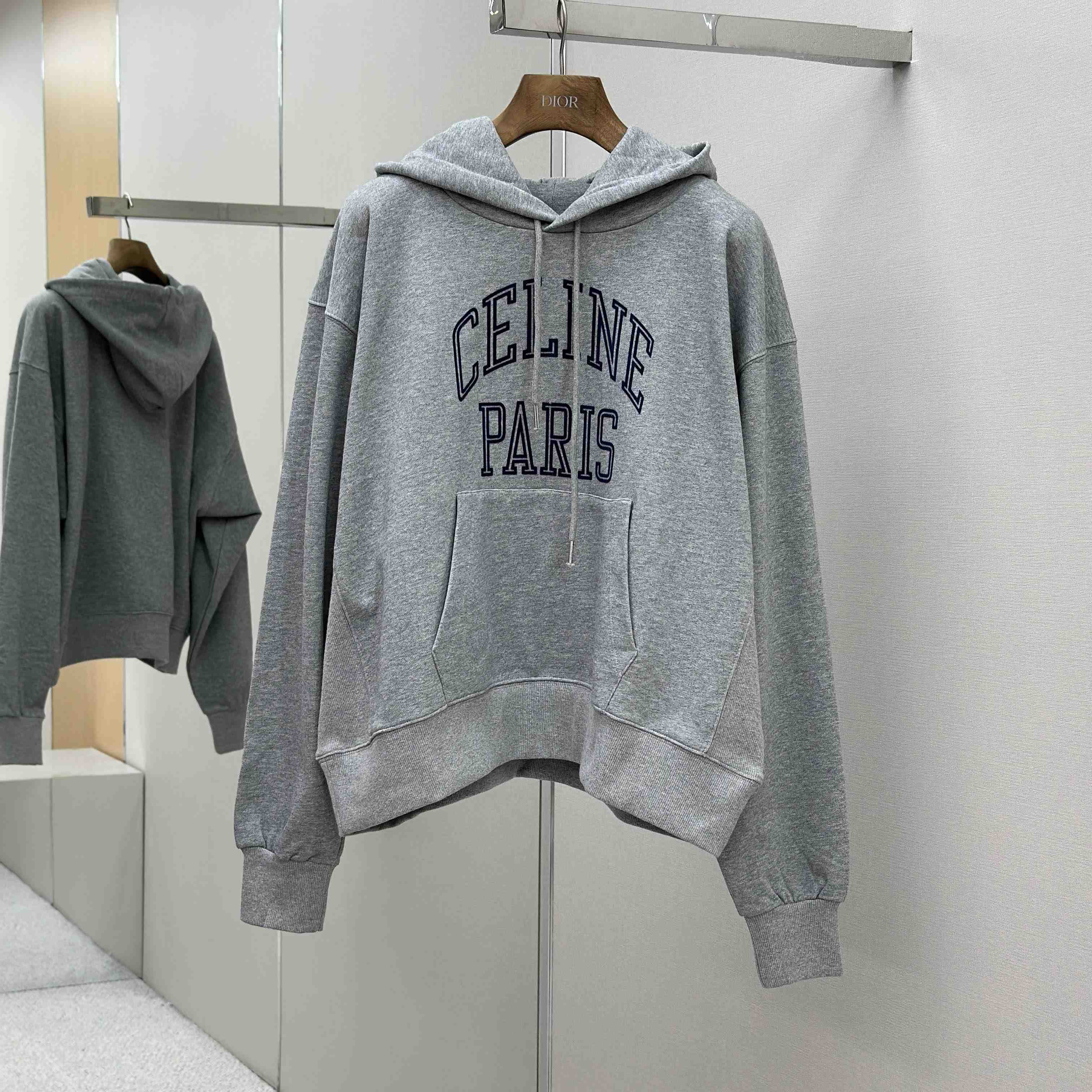 Celine Loose Hoodie In Cotton Fleece - DesignerGu