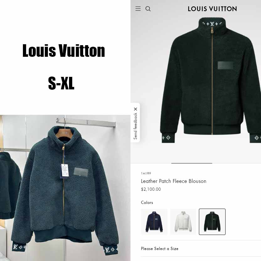 Louis Vuitton Leather Patch Fleece Blouson   1AIIR9 - DesignerGu