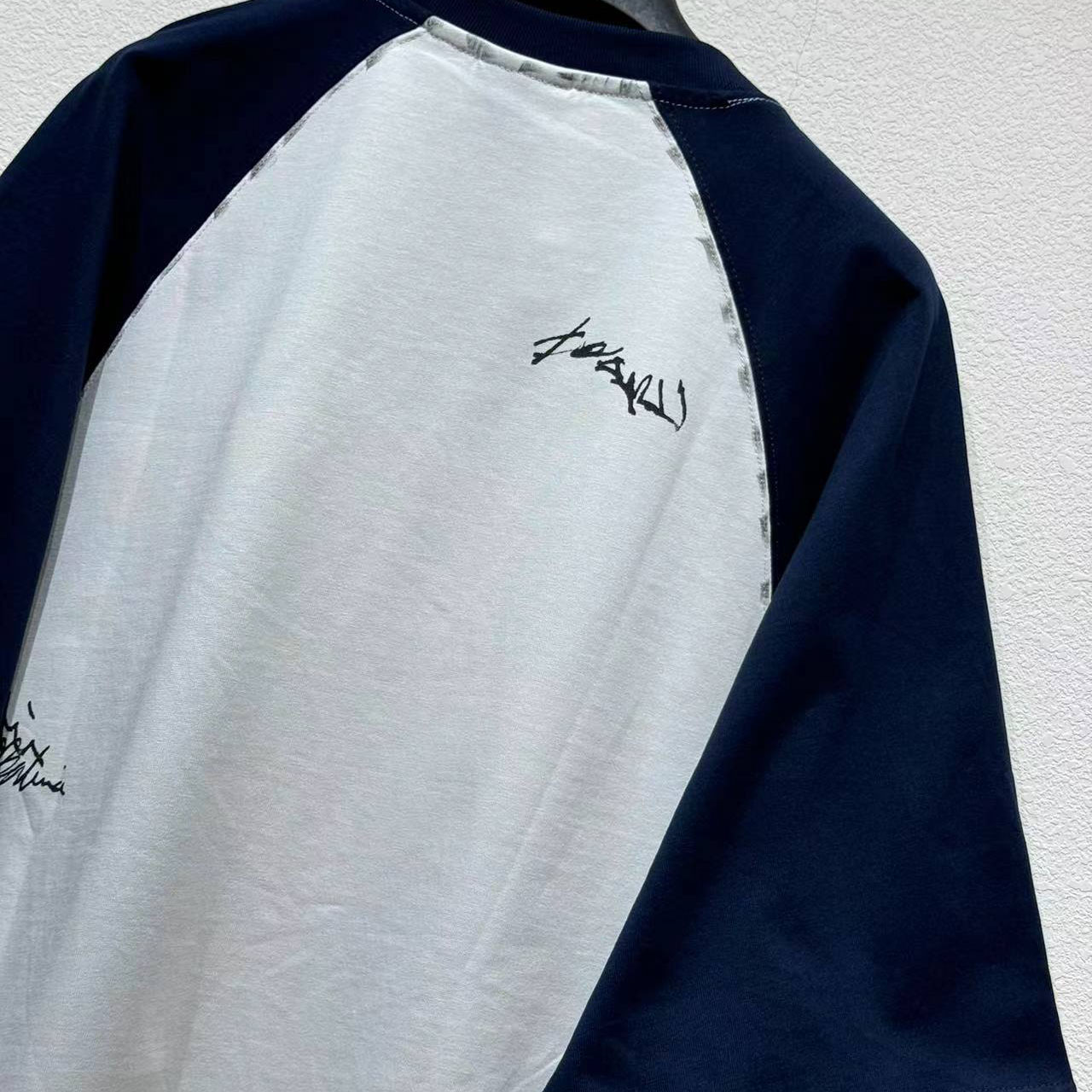 Balenciaga Banana Raglan Oversized T-Shirt In Dirty White And Blue Dry Jersey - DesignerGu